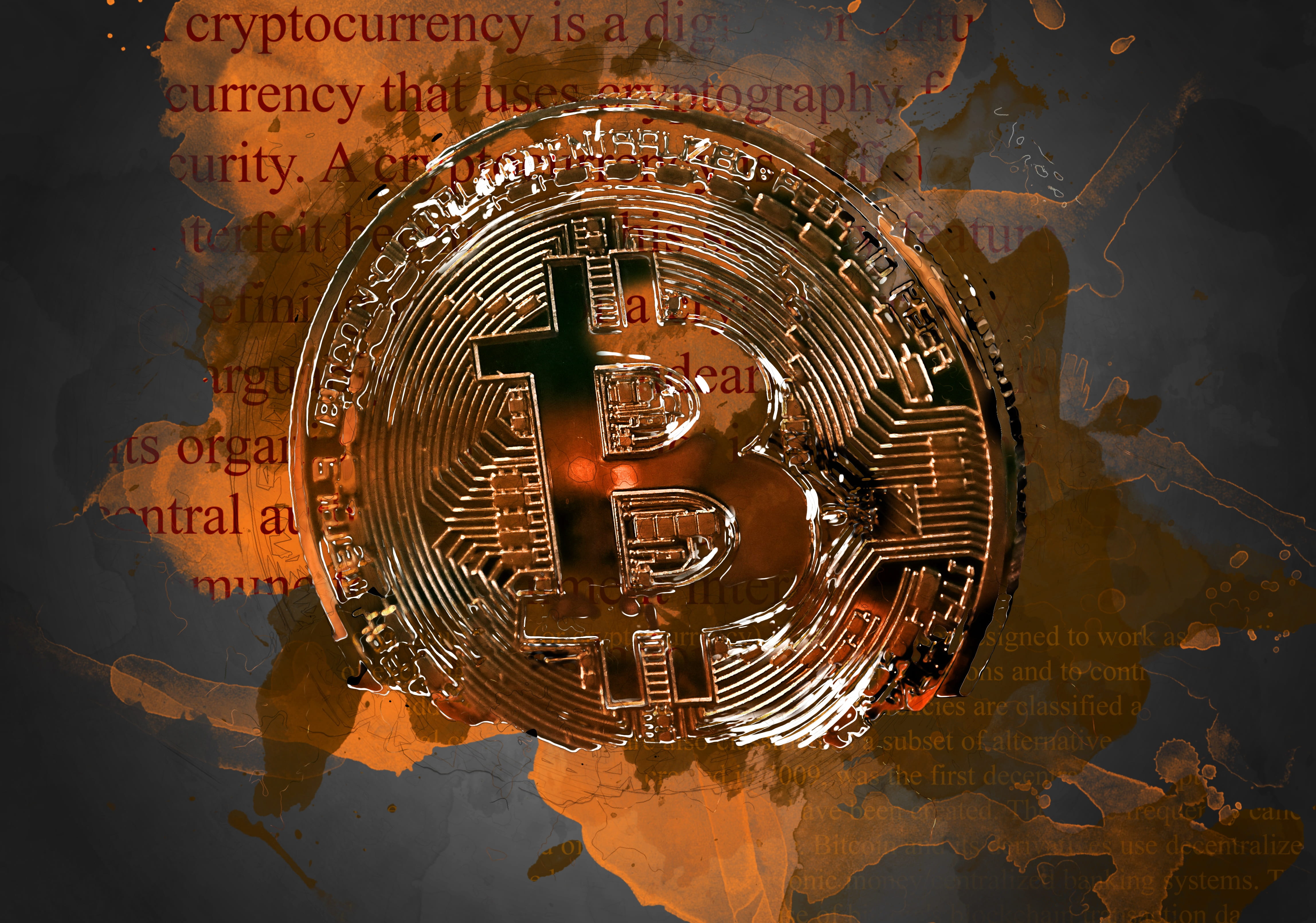 Bitcoin wallpaper, cryptocurrency, money, digital, electronic
