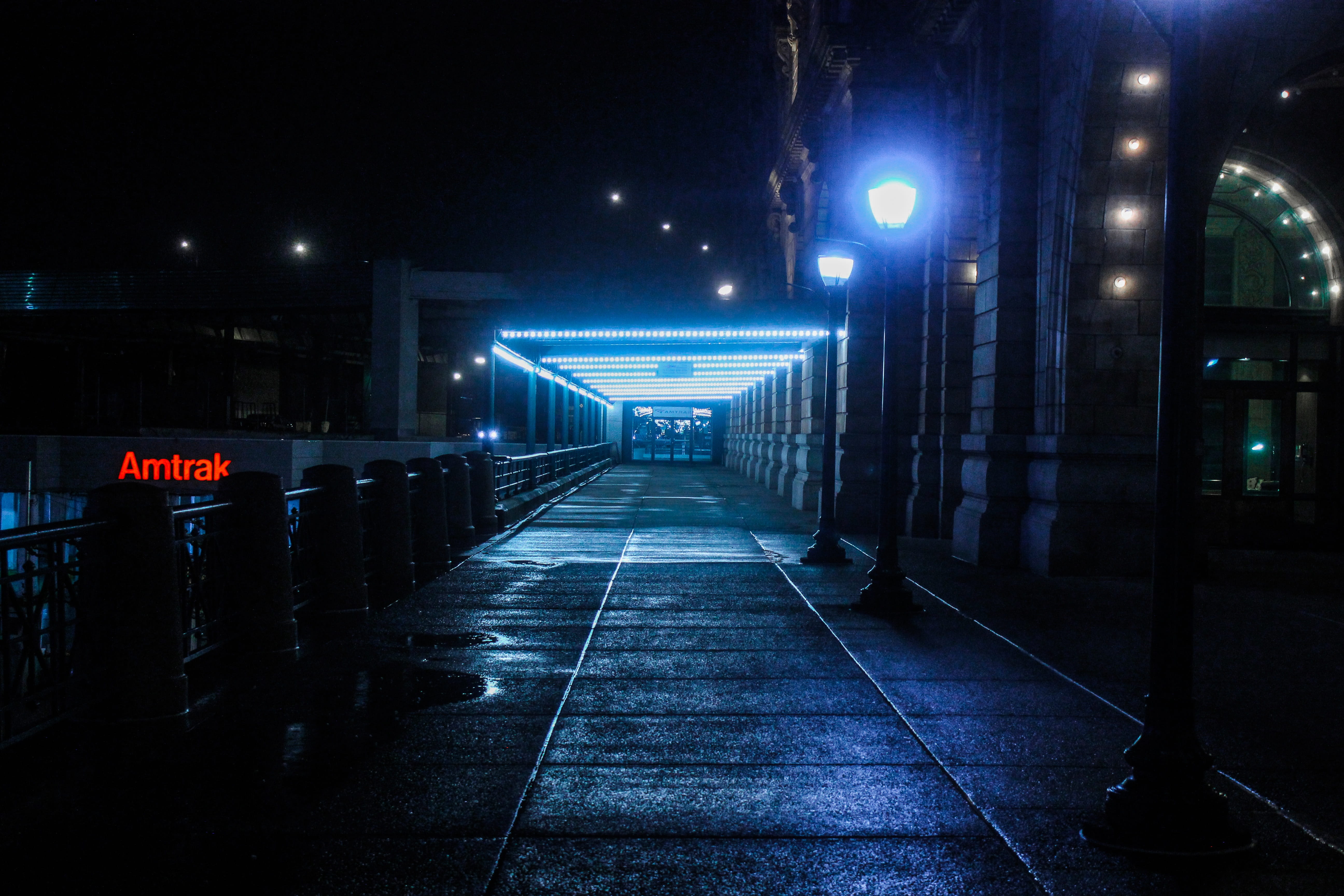 architecture, building, infrastructure, hallway, lights, pathway