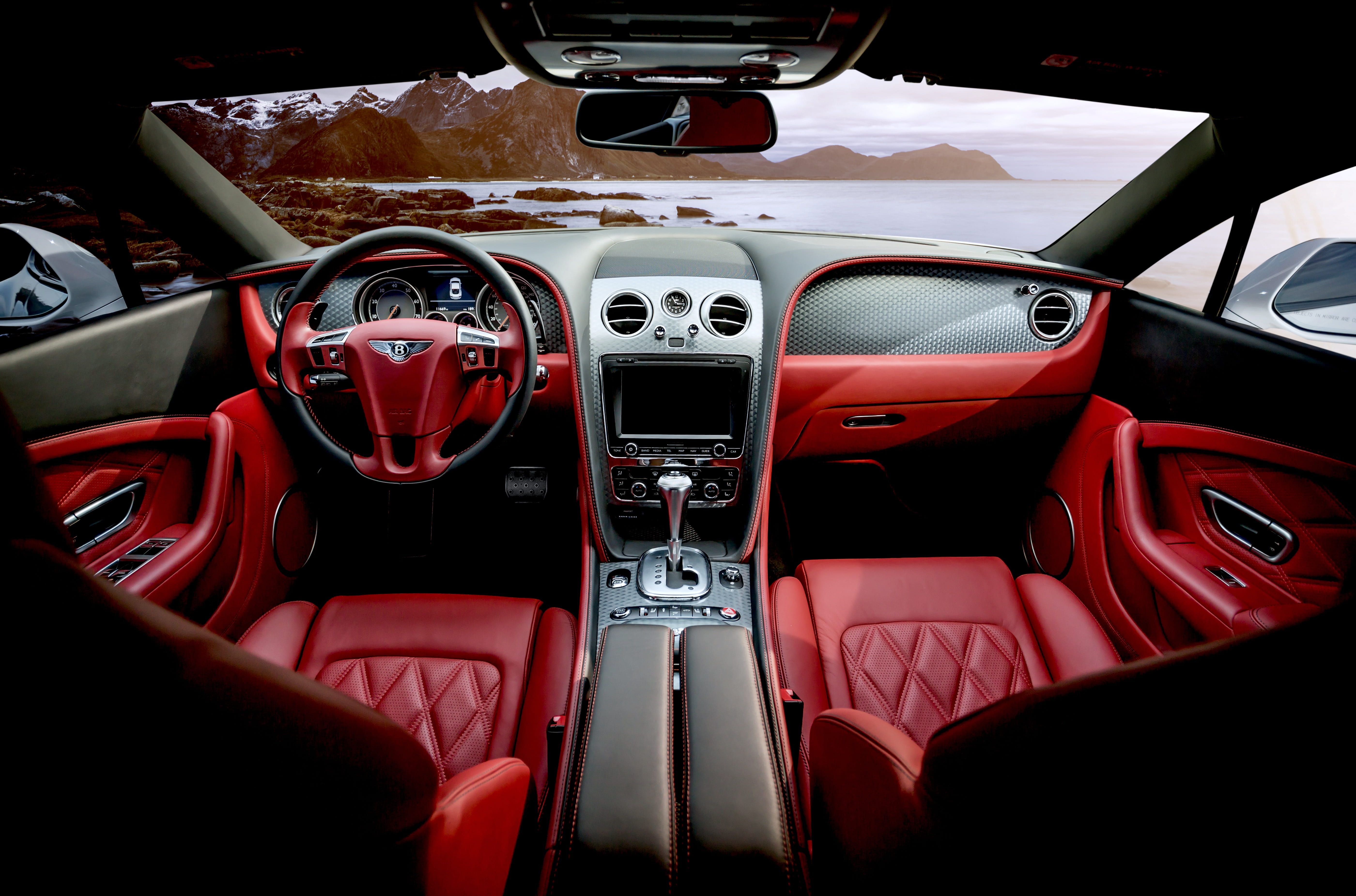 red leather interior car, bentley, gt, coupe, rich, automobile