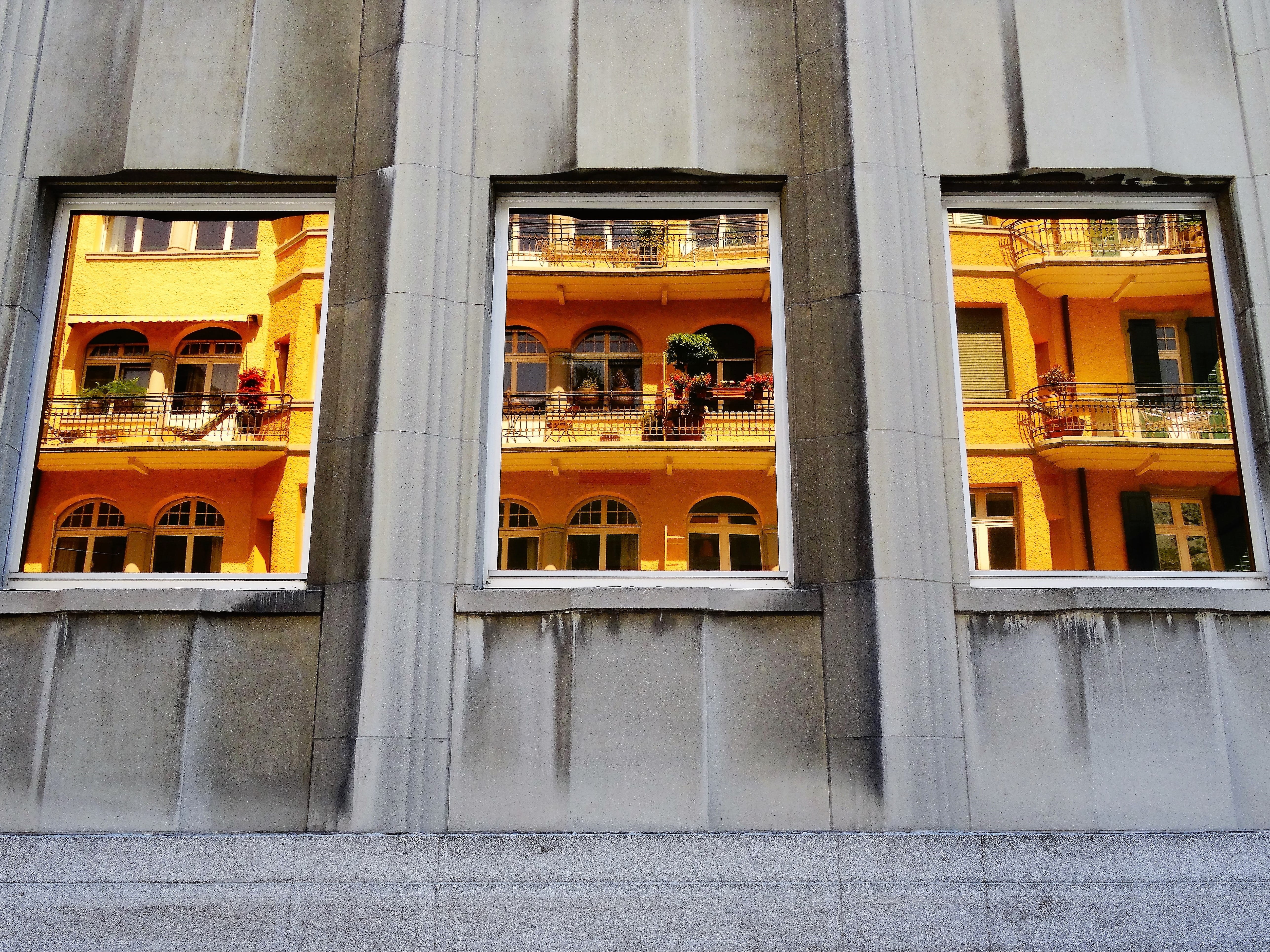 Window, Mirroring, Reflection, Wall, architecture, built structure