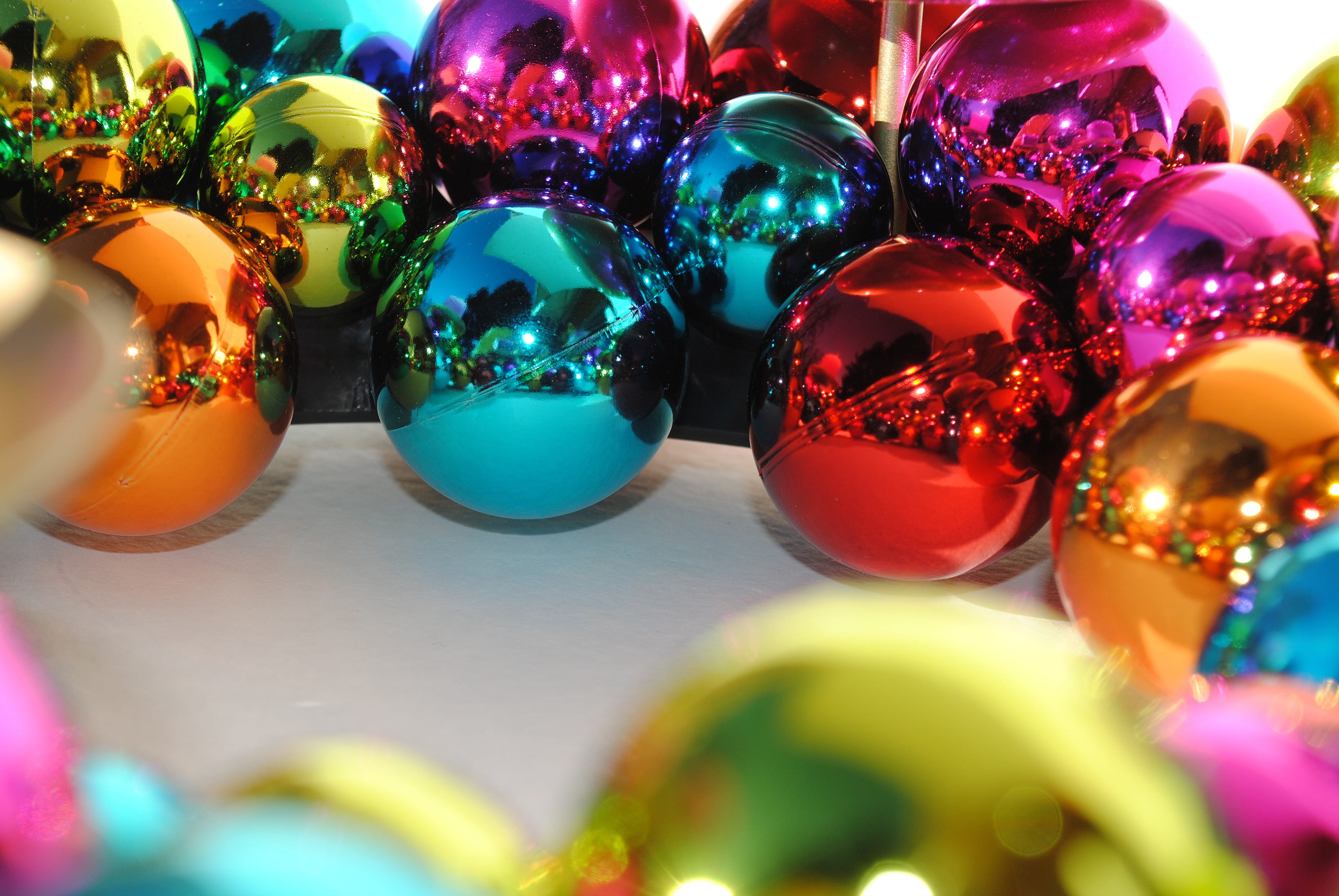 balls, colorful, round, mirroring, reflexes, multi colored