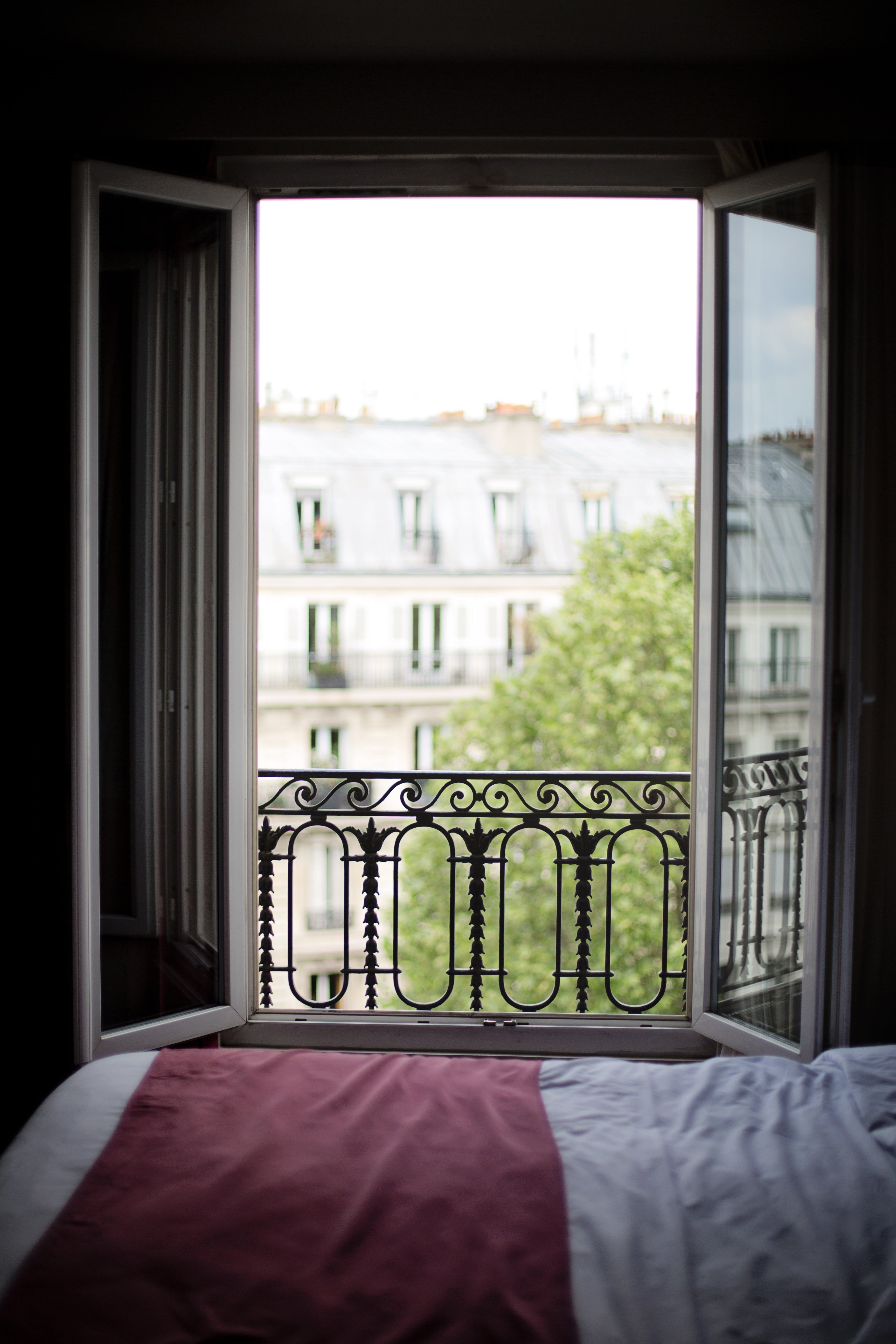 portrait photography of open window during daytime, bedroom window