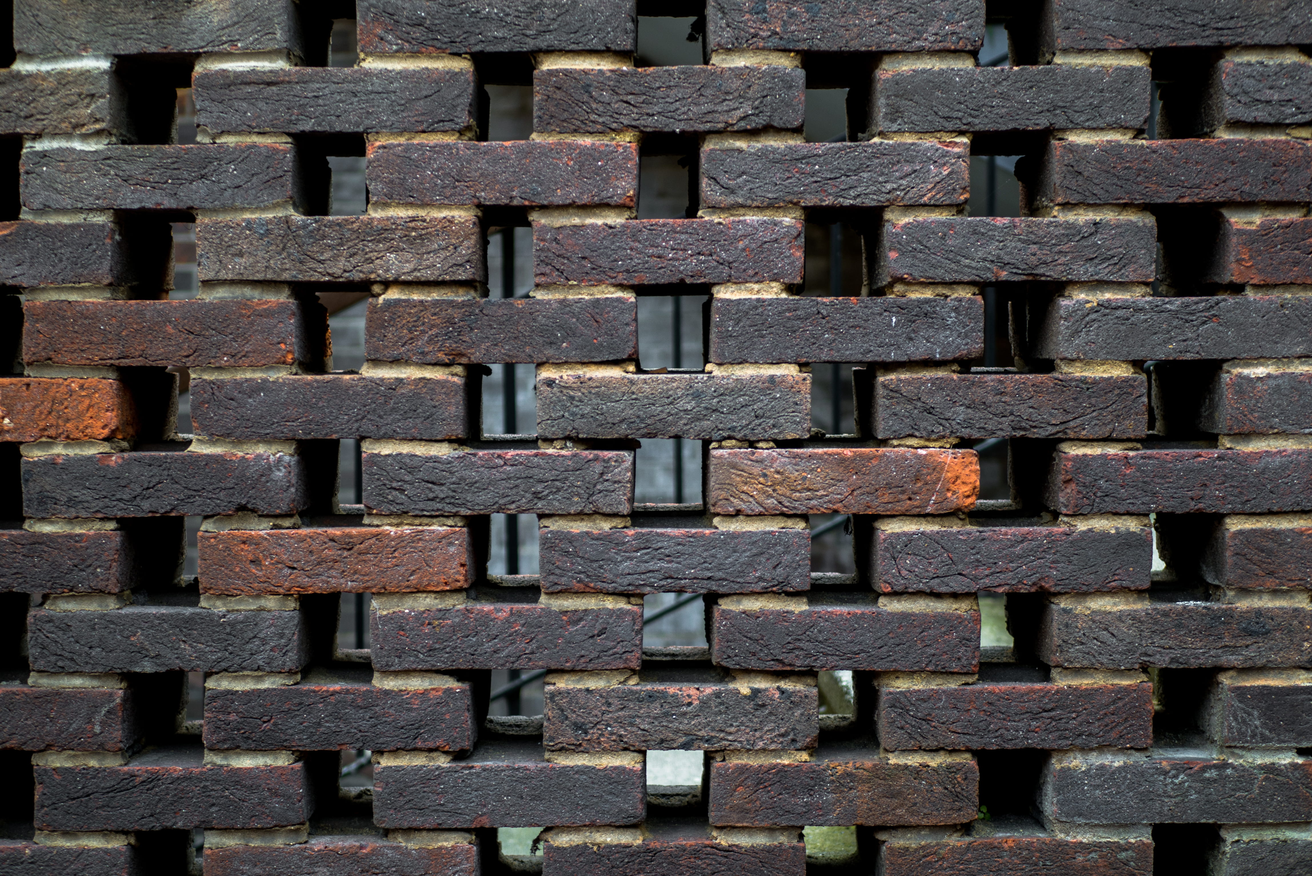 piled concrete bricks, gray bricks wall, texture, pattern, gap