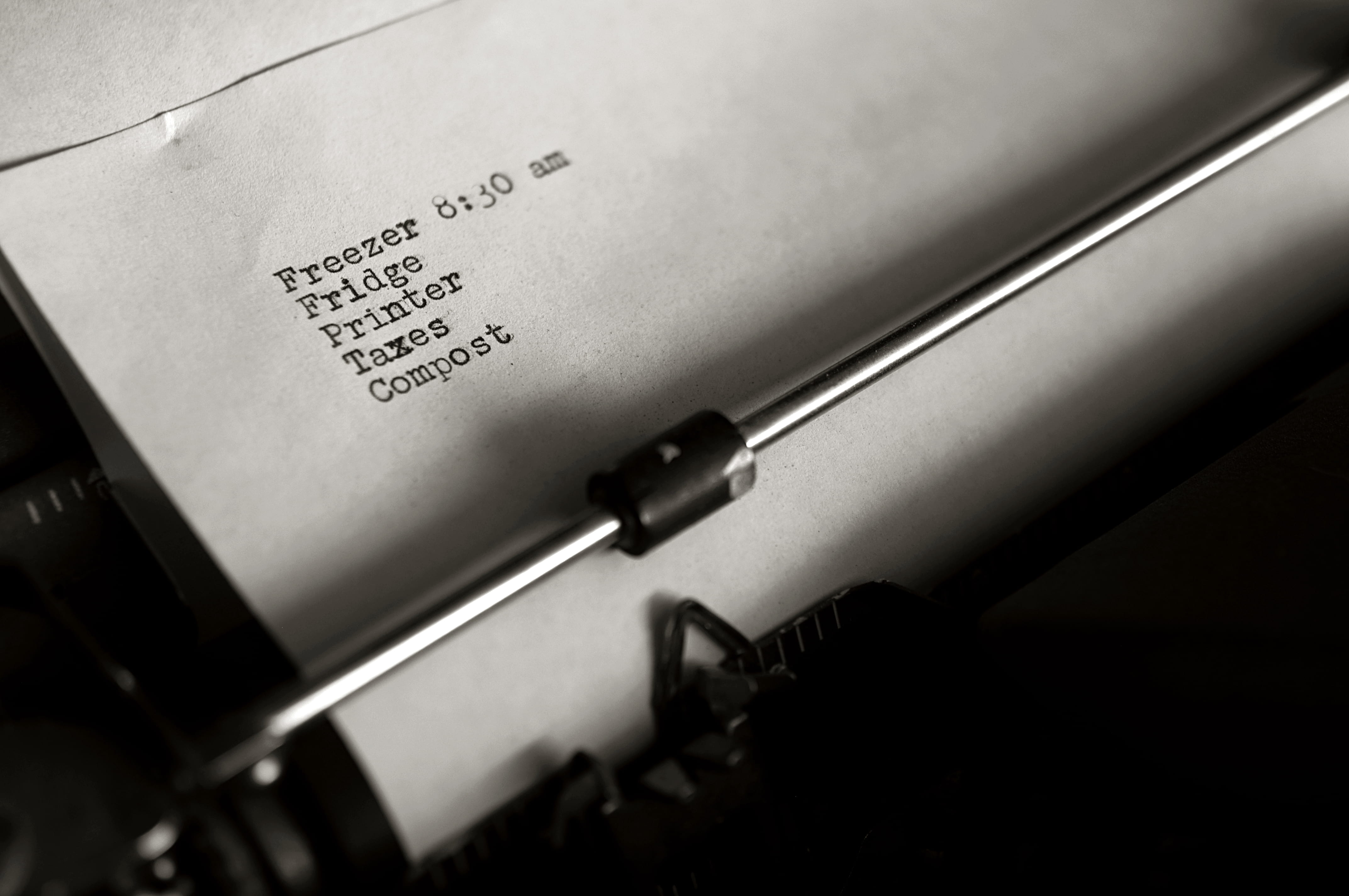 printer paper on typewriter, paper on typewriter, text, pen, communication