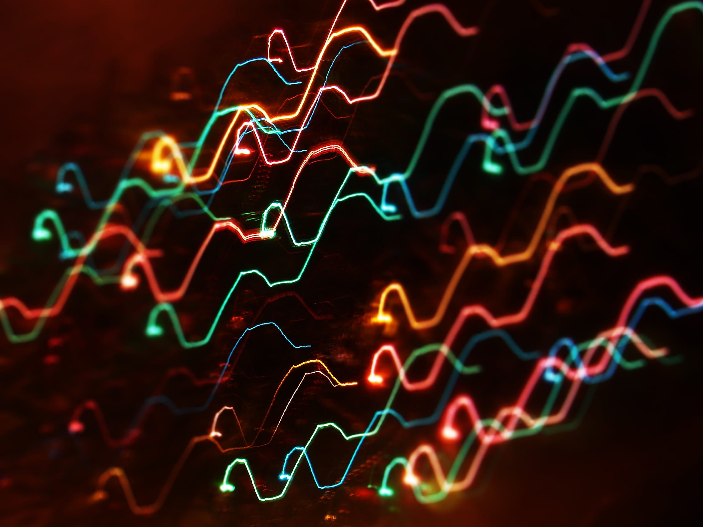 multicolored string lights, Dark, Pattern, Illuminated, electric