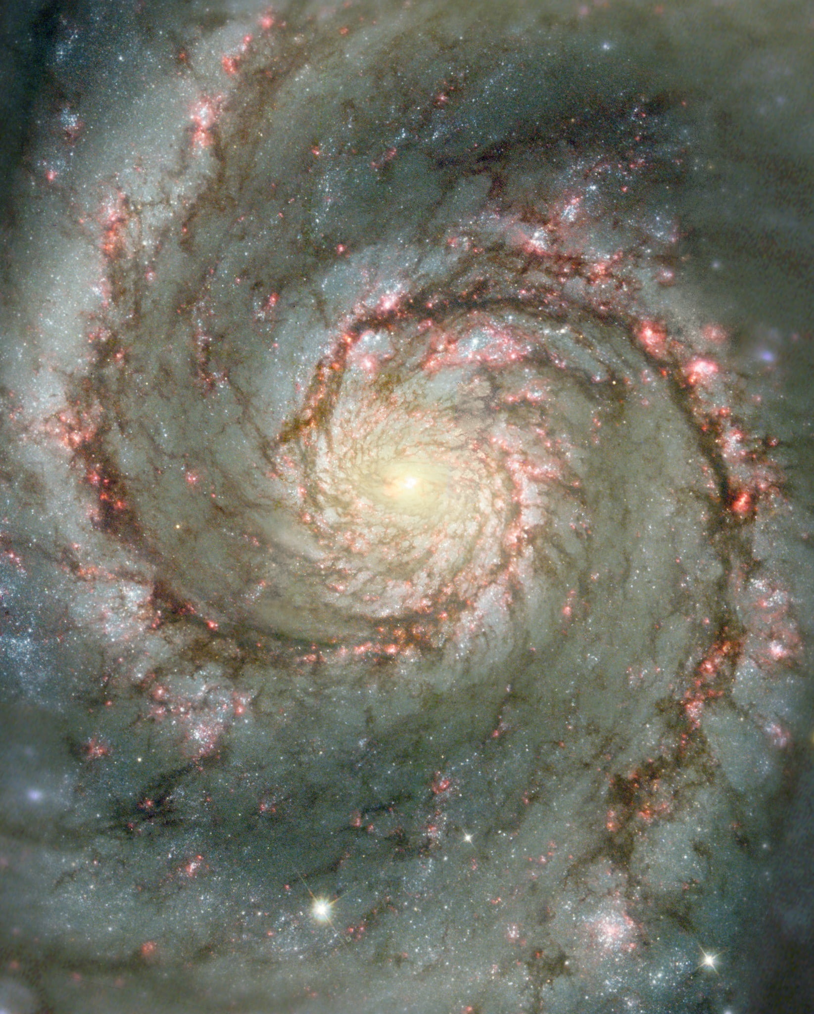 whirlpool galaxy, m51, cosmos, stars, messier 51, hubble space telescope
