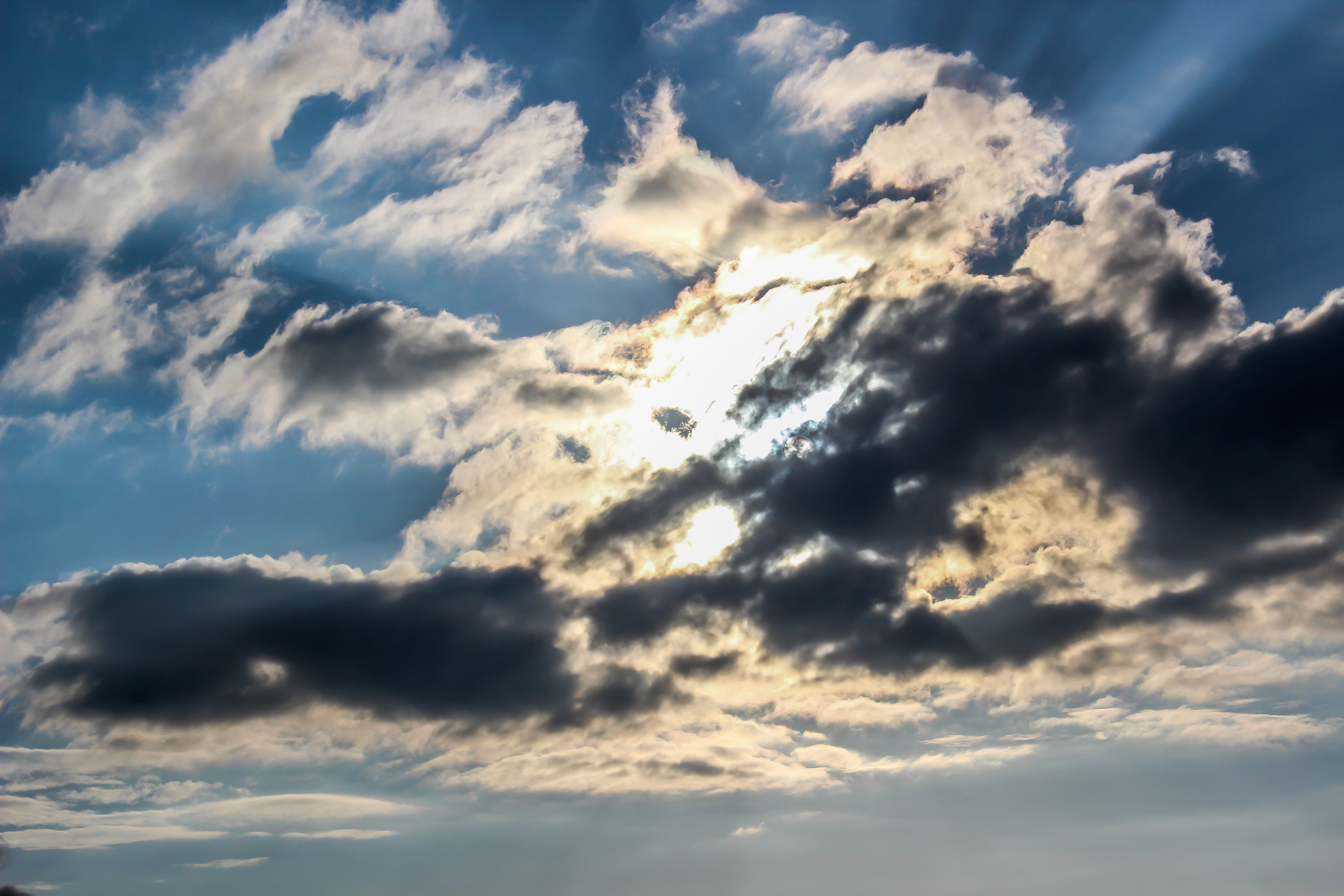 Cloud, Clouds, Sunshine, Blue Sky, day, sunset, sol, horizon