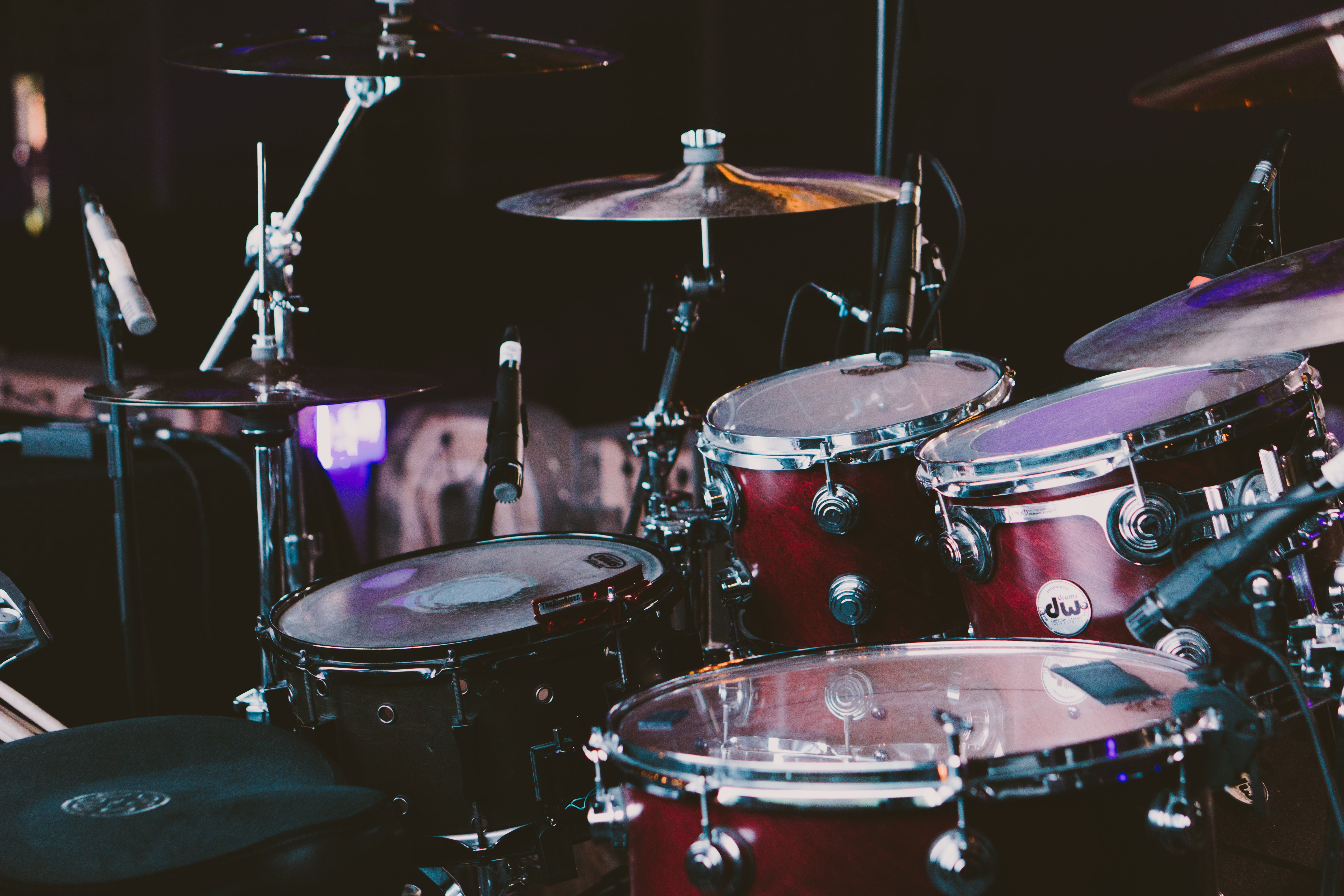 red drum set, drums, musical instruments, drum - percussion instrument