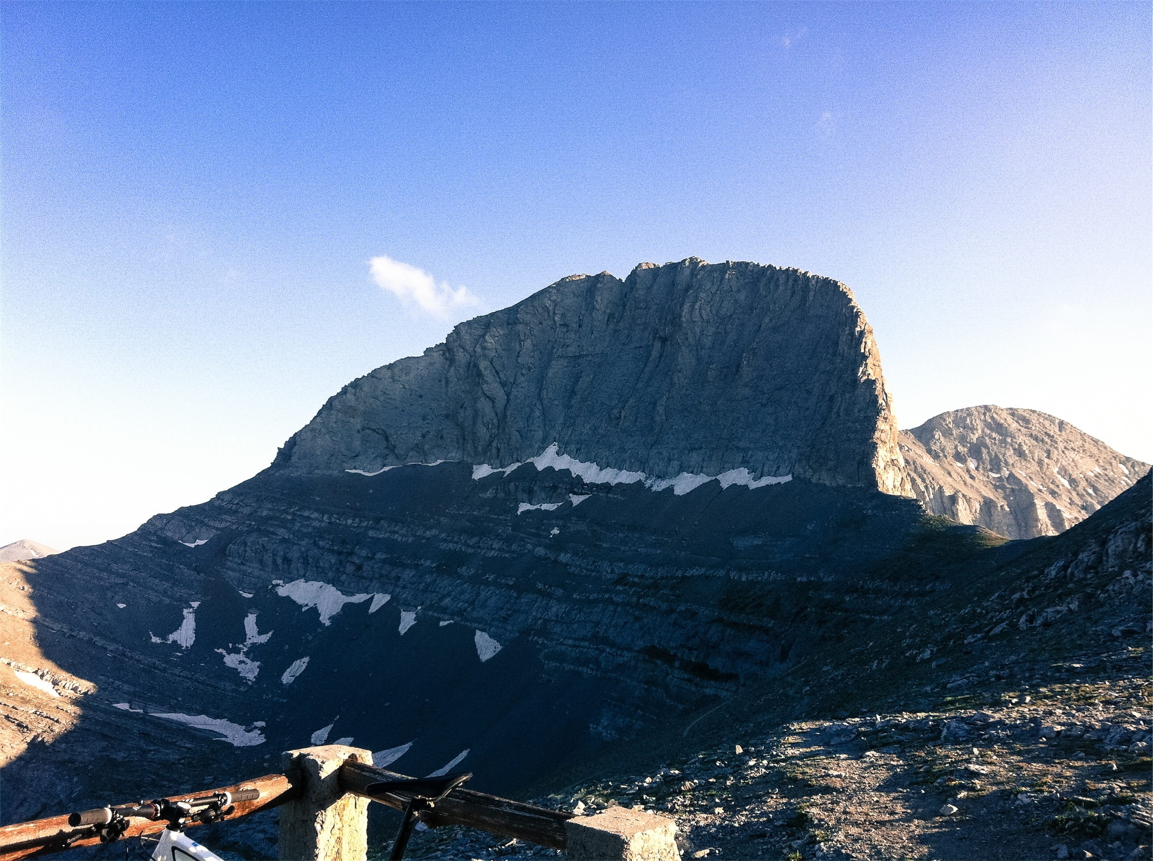 mountains, cliffs, landscape, sunshine, shadows, blue, sky