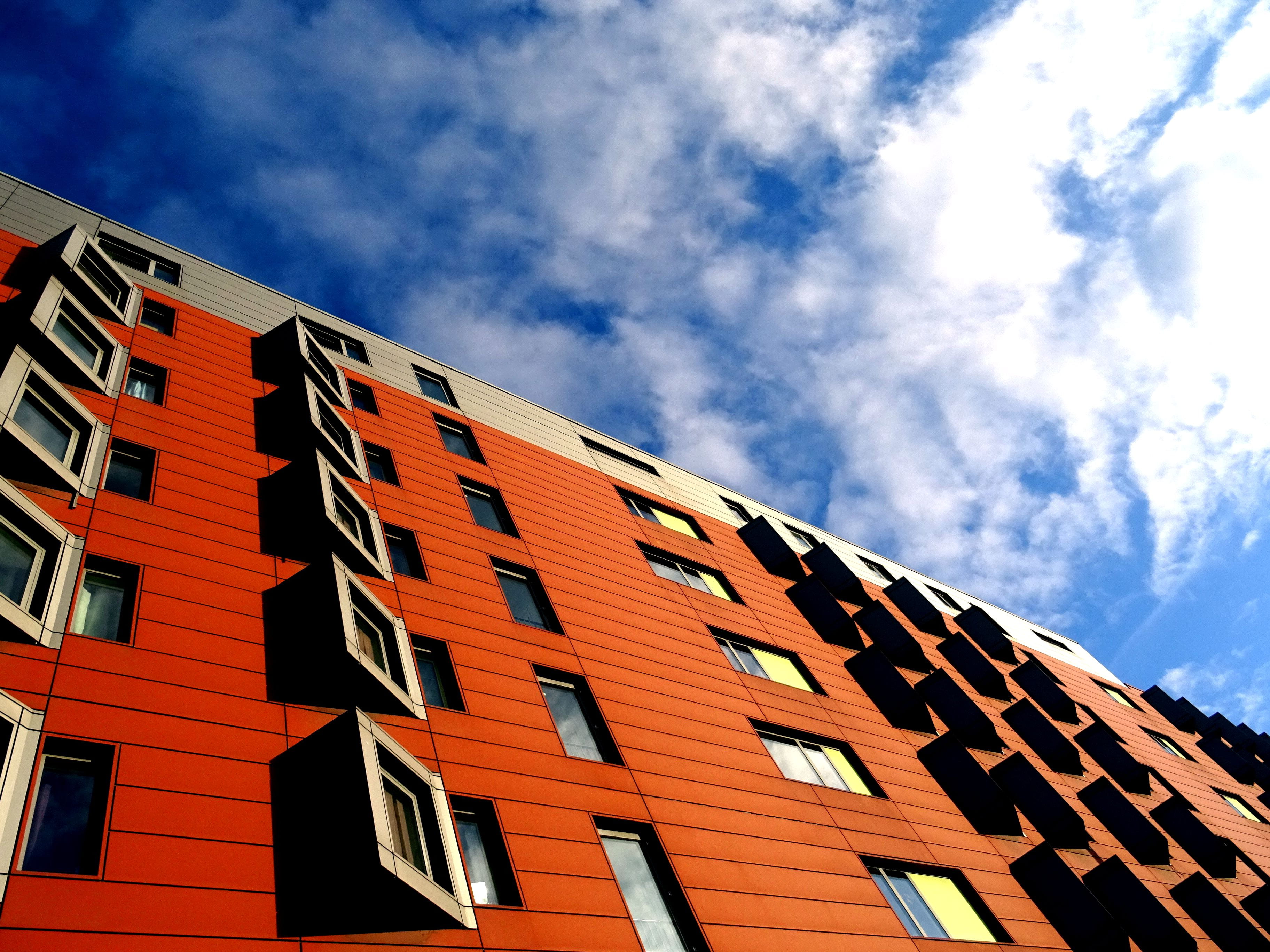 building, architecture, windows, apartment, low angle shot, perspective