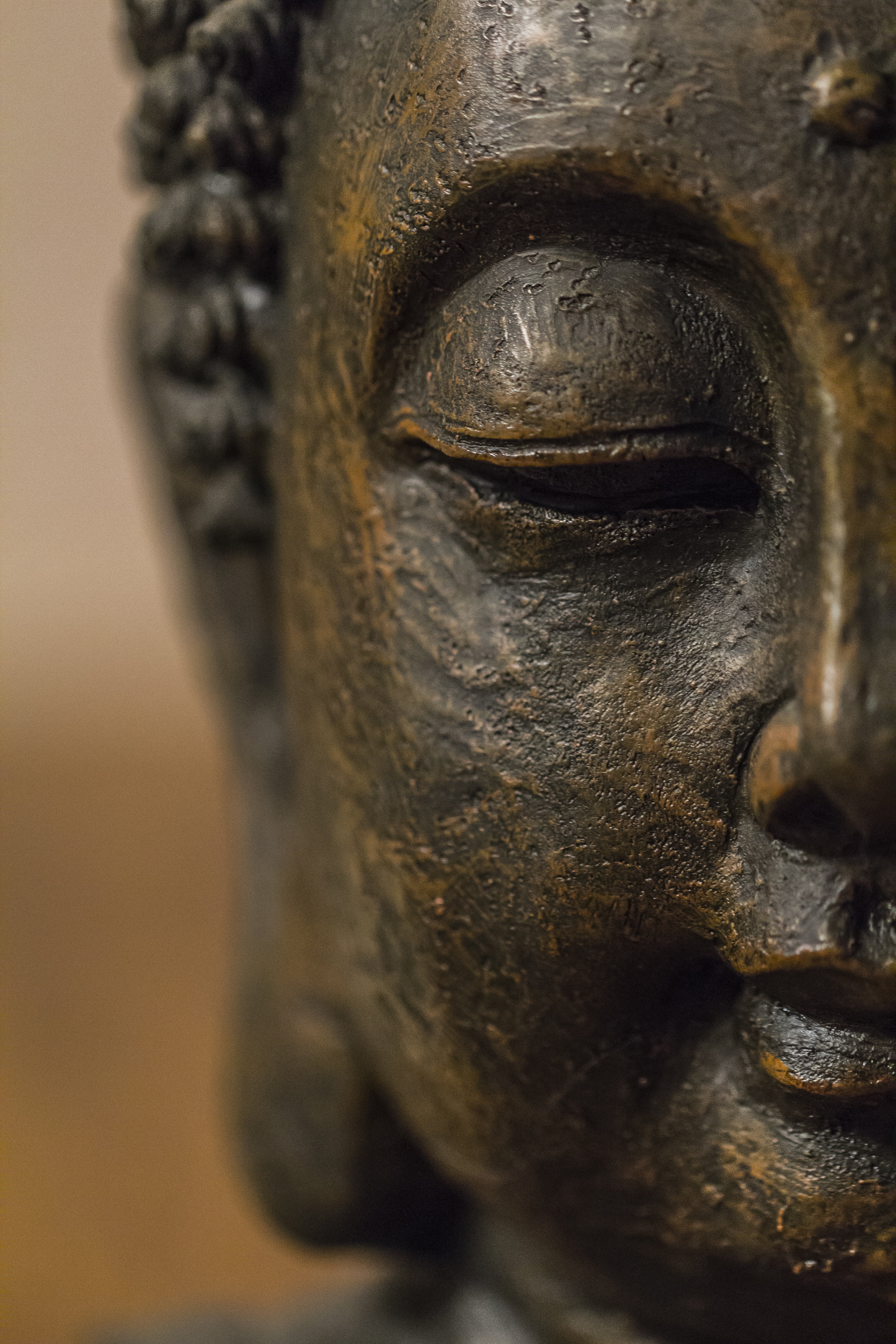 Buddha head figurine, statue, buddhism, religion, asia, buddhist