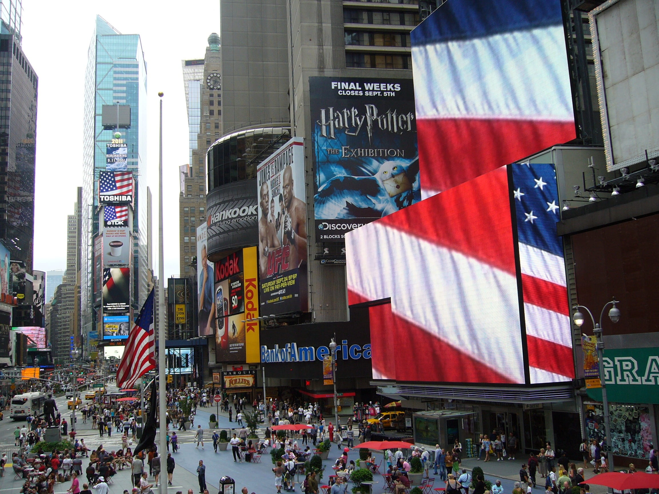 Harry Potter tarpaulin during daytime, in new york city, times square