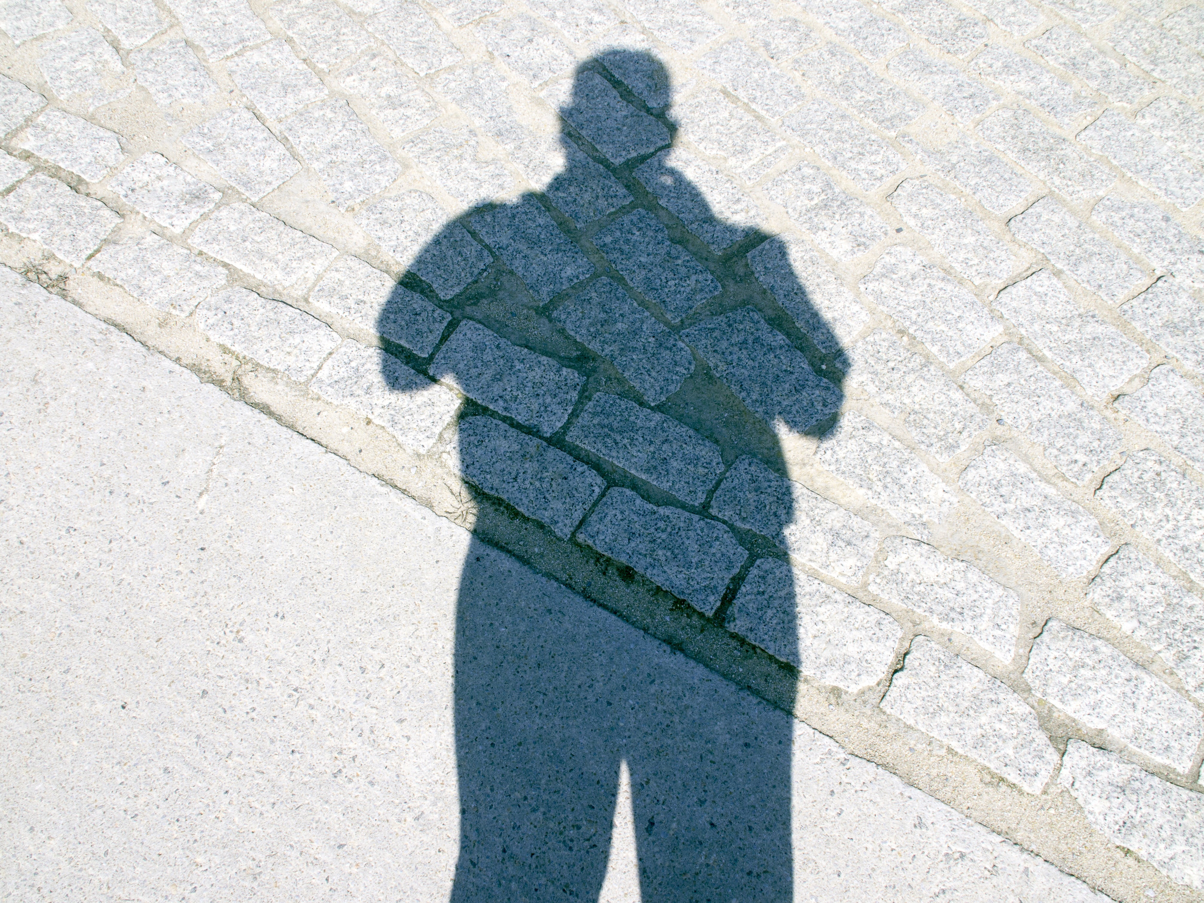 shadow, stone, strait, sunlight, real people, focus on shadow