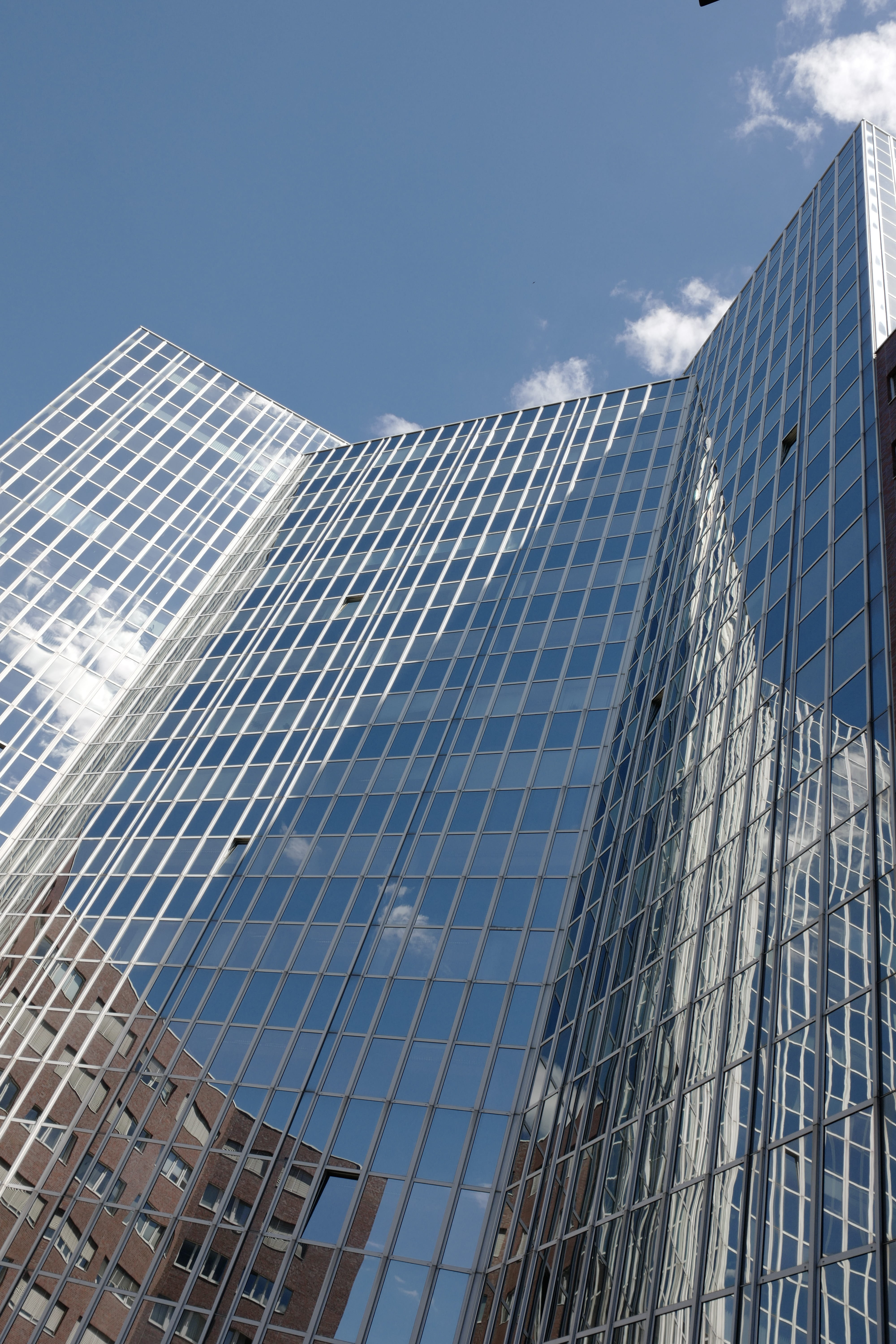 skyscraper, architecture, building, city, facade, modern, clouds