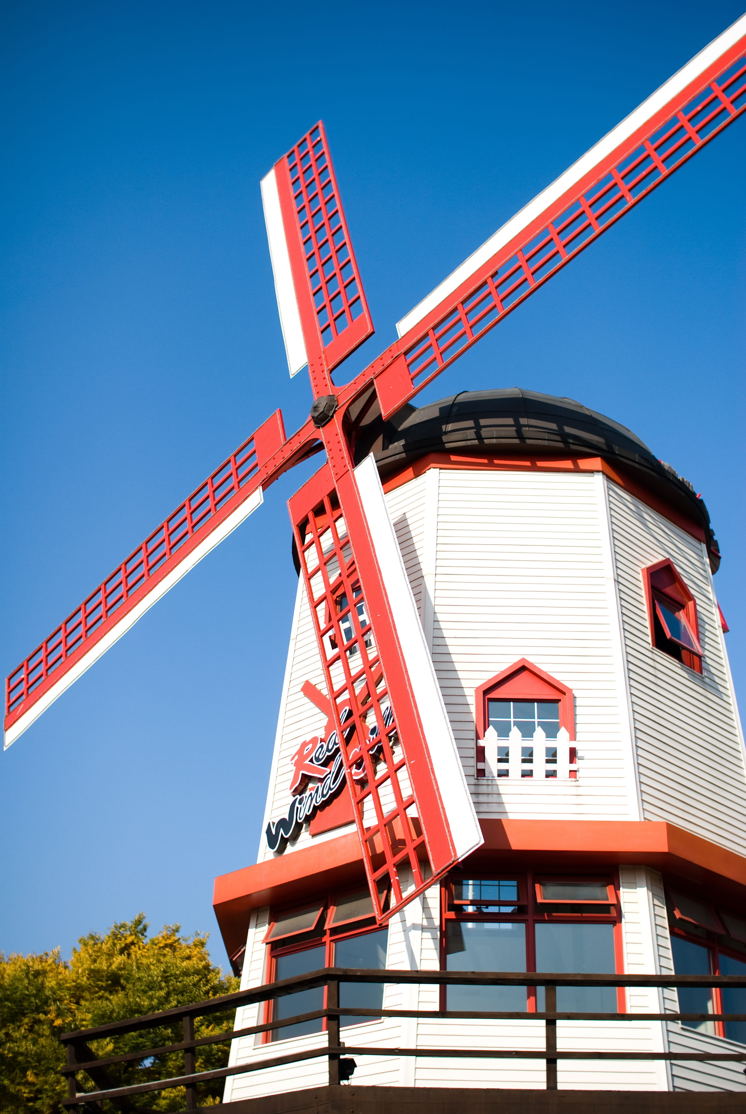 Windmill, Red, Sky, architecture, built Structure, building Exterior