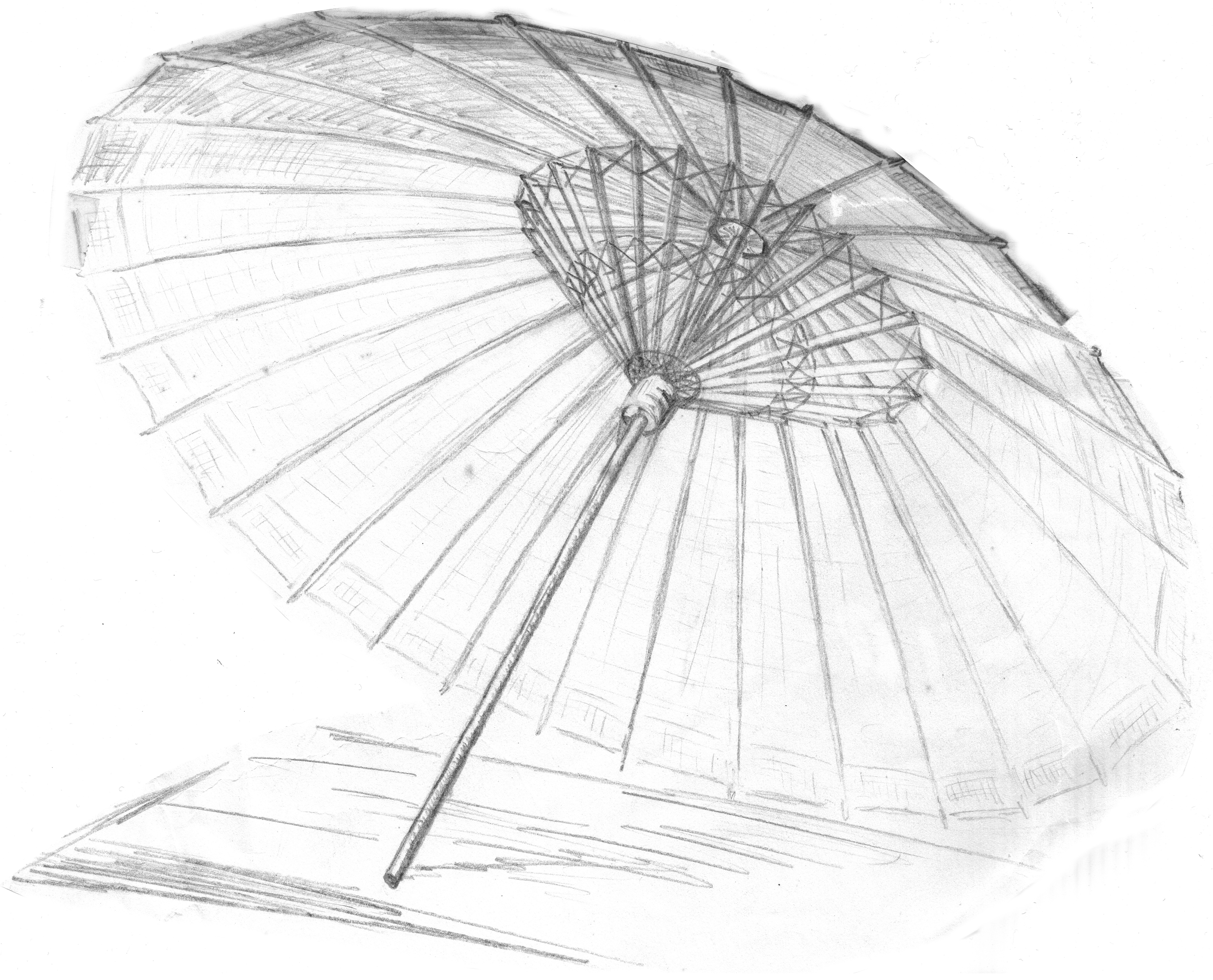 umbrella illustration, screen, chinese screen, china, japan, japanese screen
