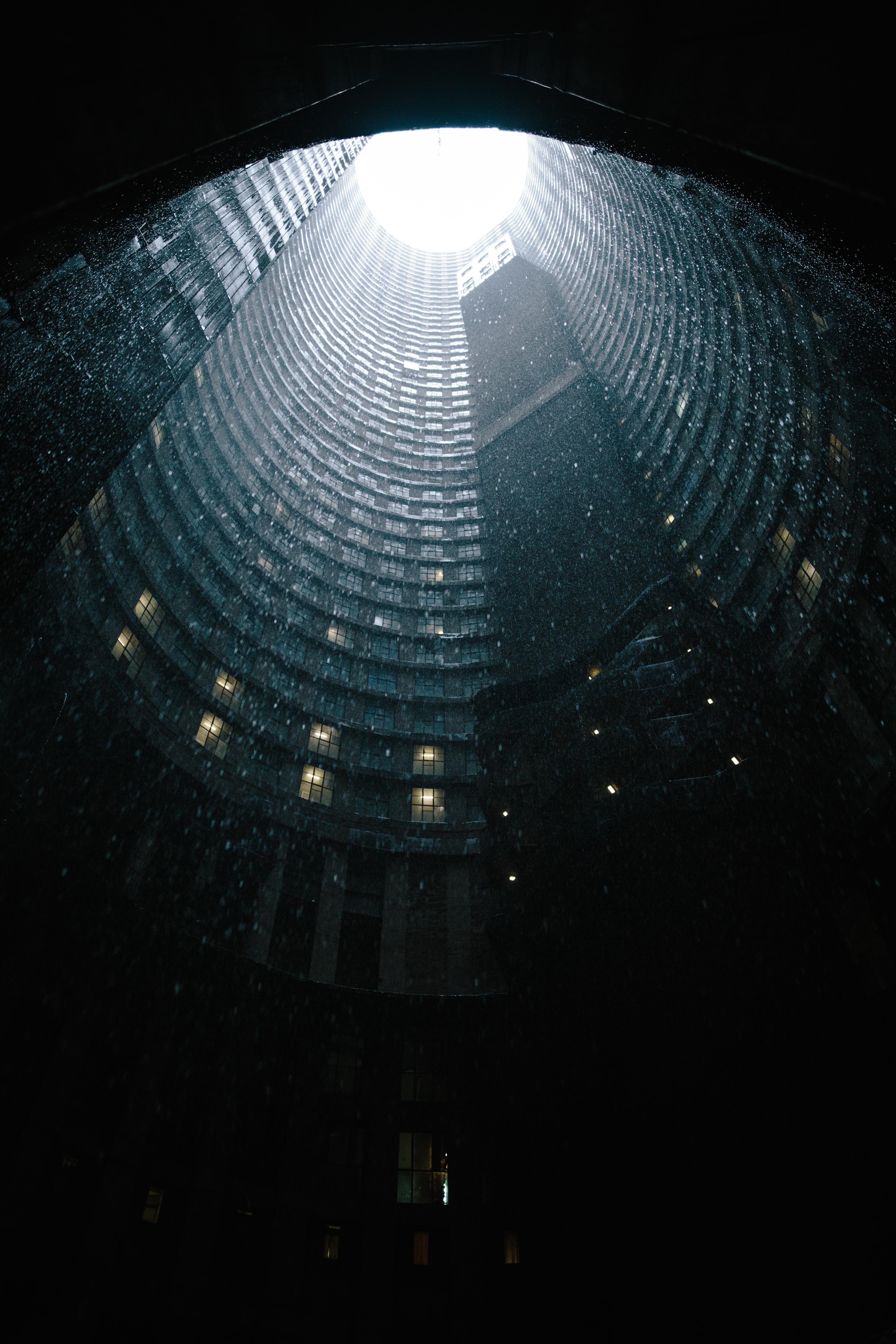 architecture, building, infrastructure, skyscraper, tower, dark