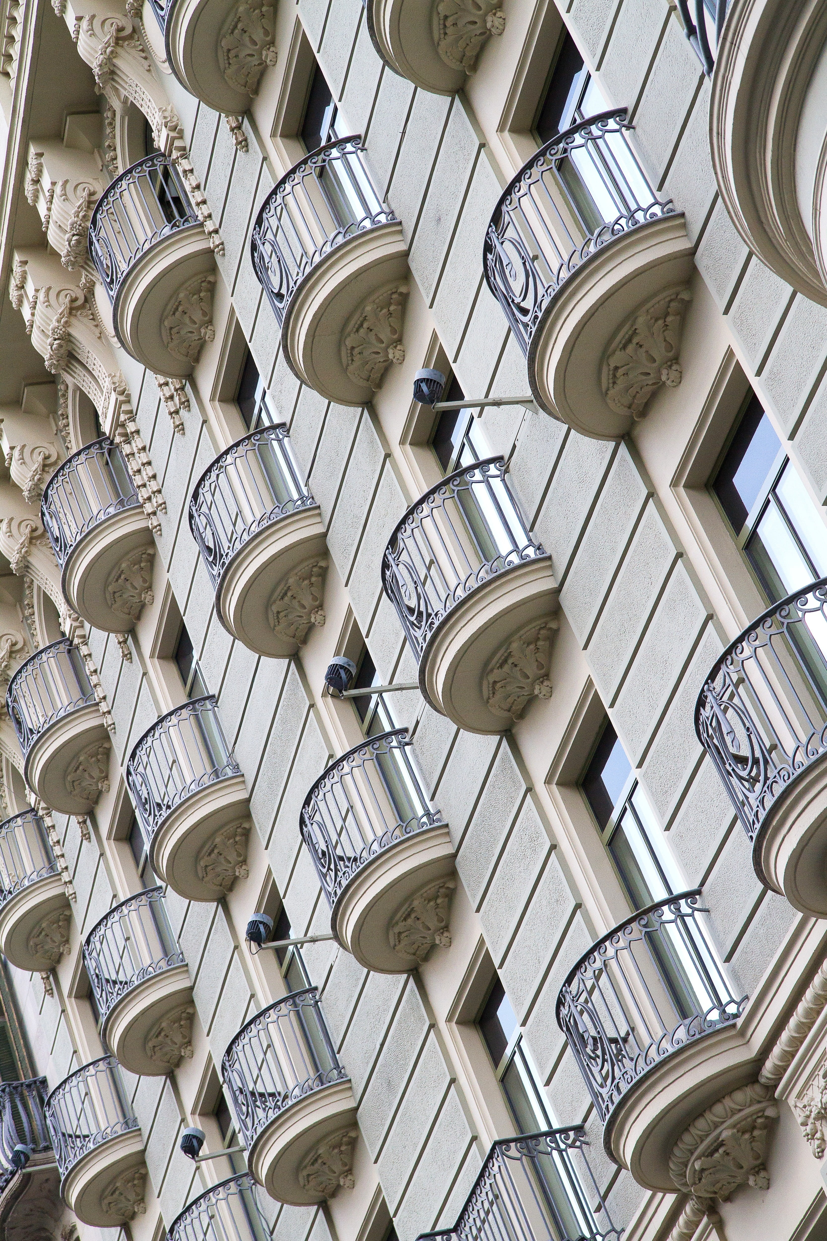 balconies, graphics, city, backgrounds, low angle view, full frame