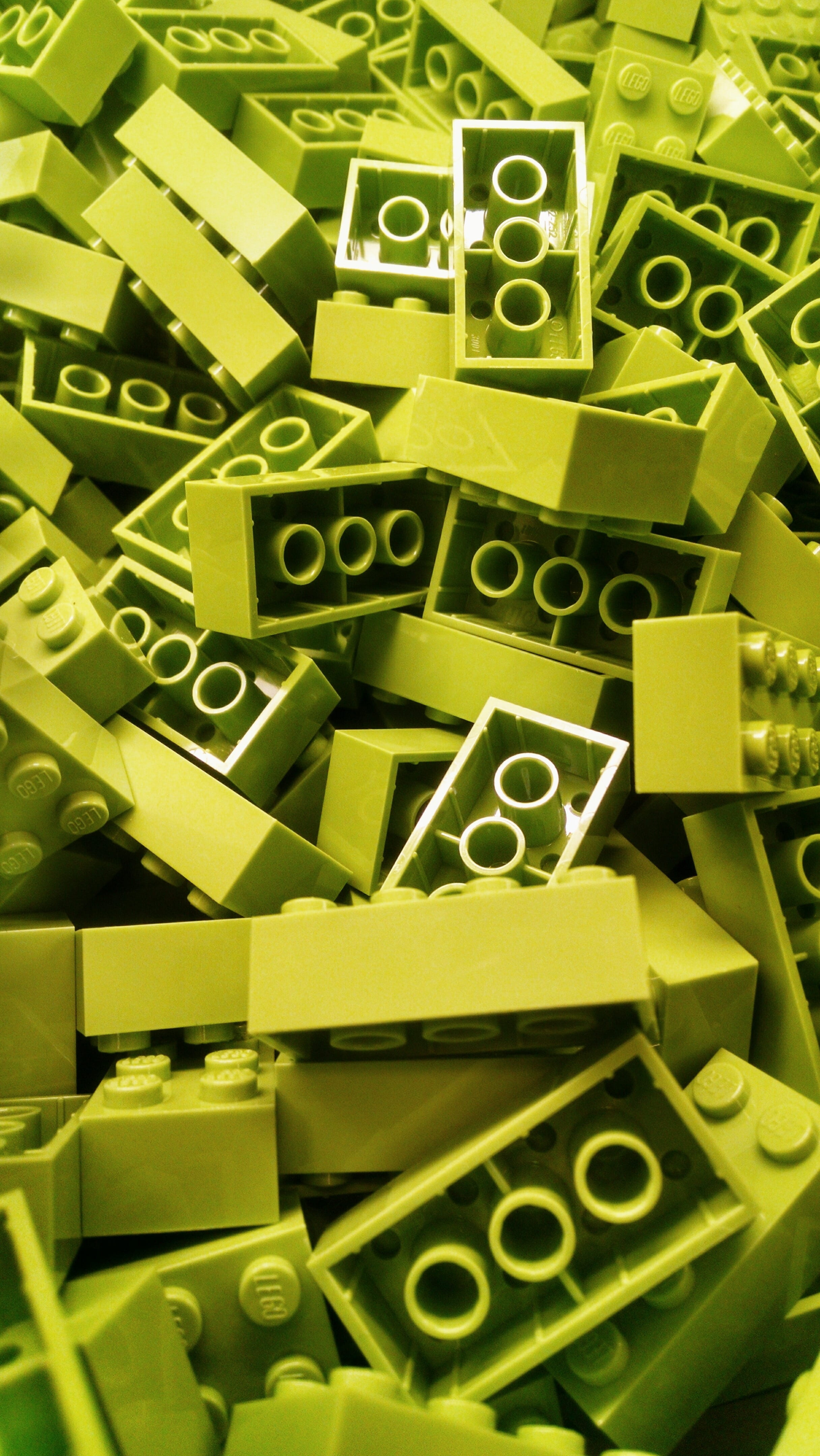 green building block lot, lego, blocks, colorful, brick, fun