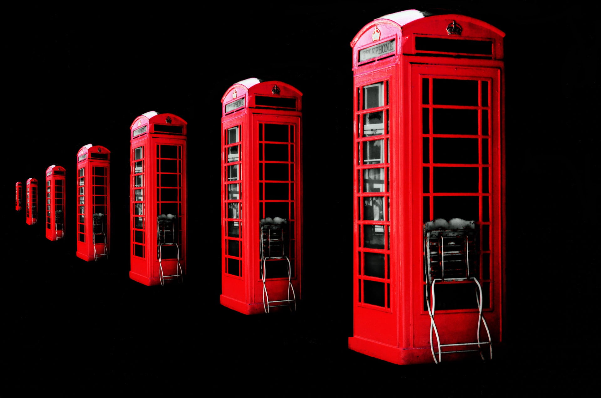 red telephone booth on black surface, box, britain, british, call