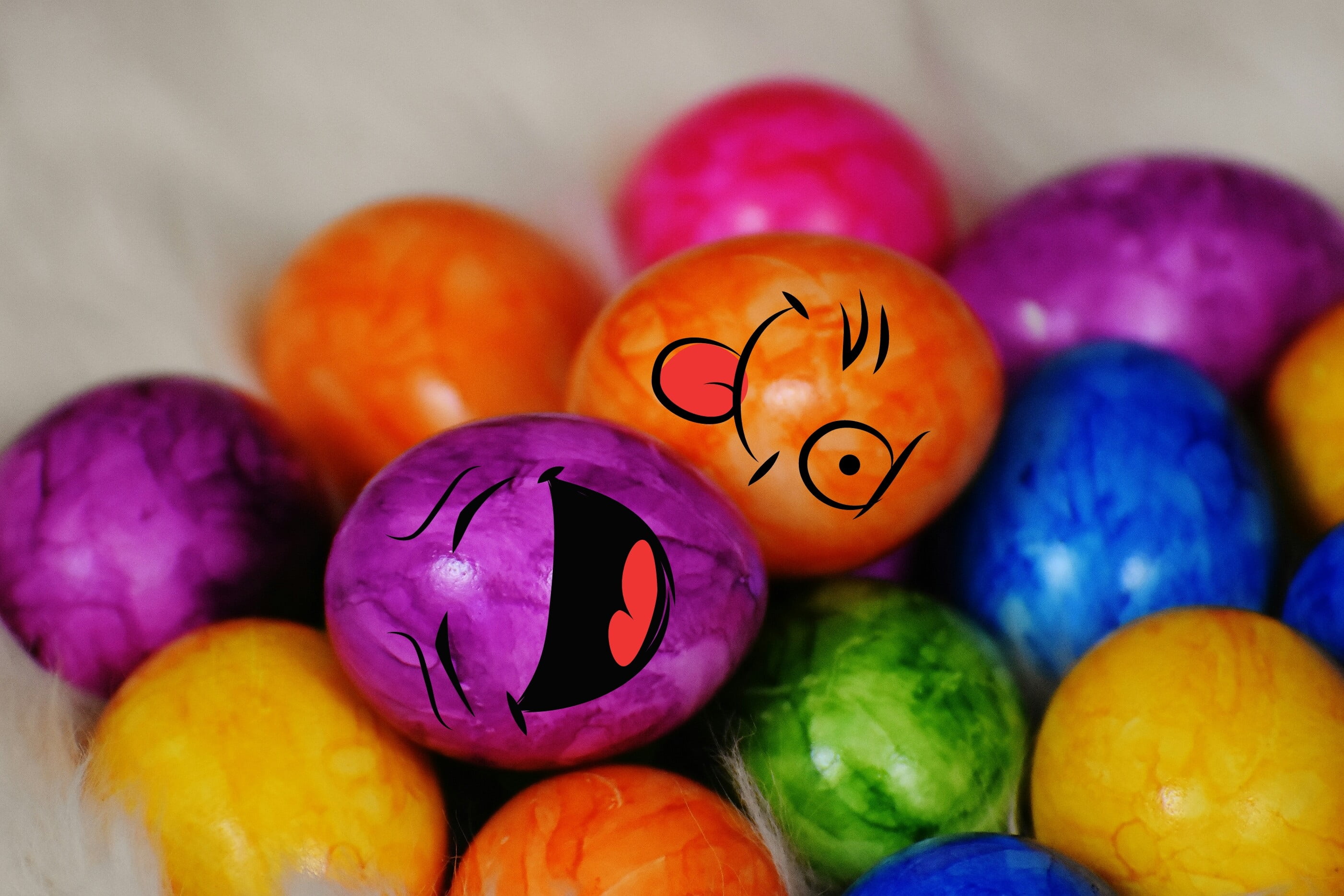 poultry eggs, colored, colorful, easter, easter eggs, easter nest
