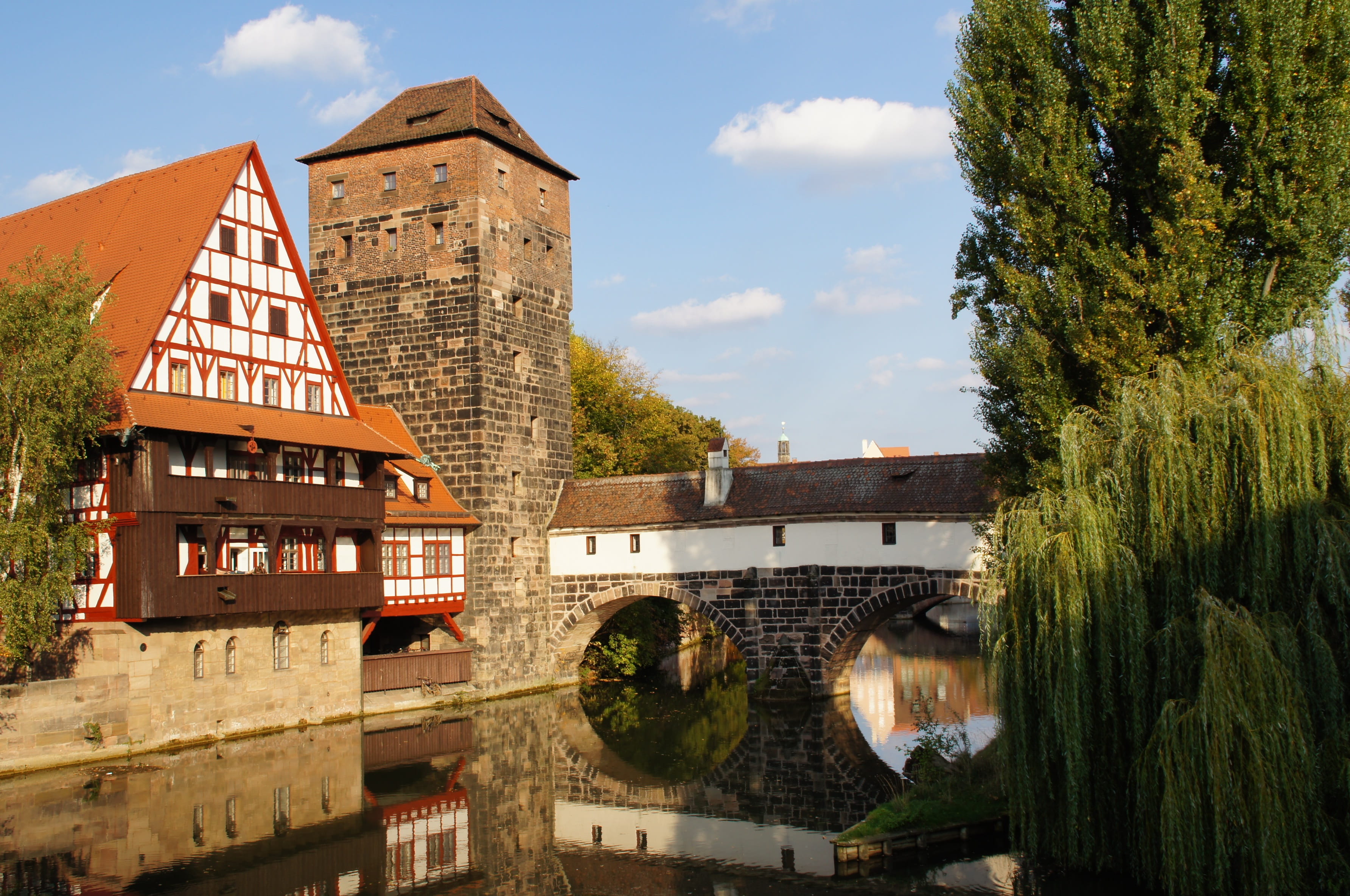 Nuremberg, Pegnitz, Mensa, Old Town, old mensa, building, autumn