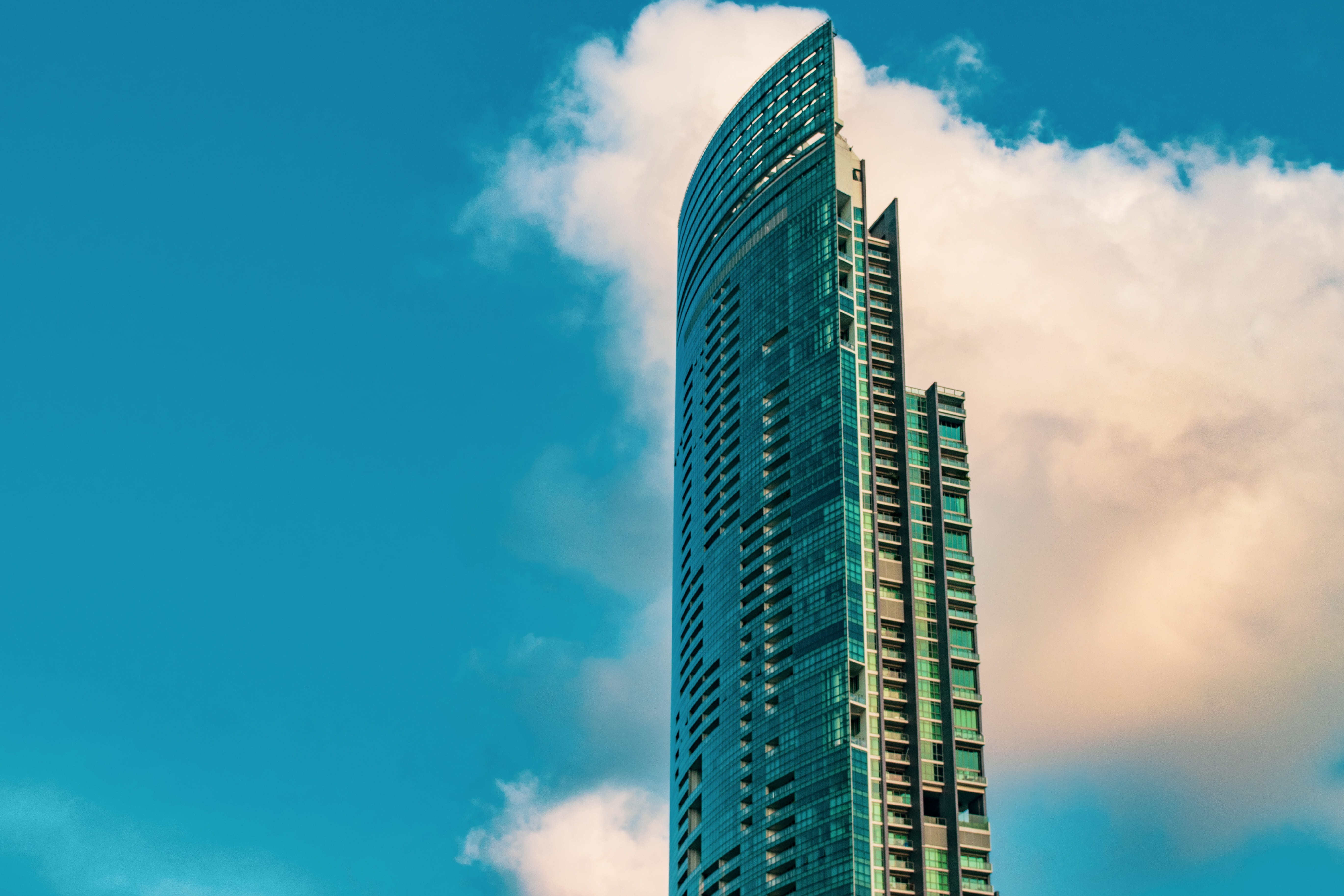 tower, sky, blue sky, cloud, built structure, building exterior