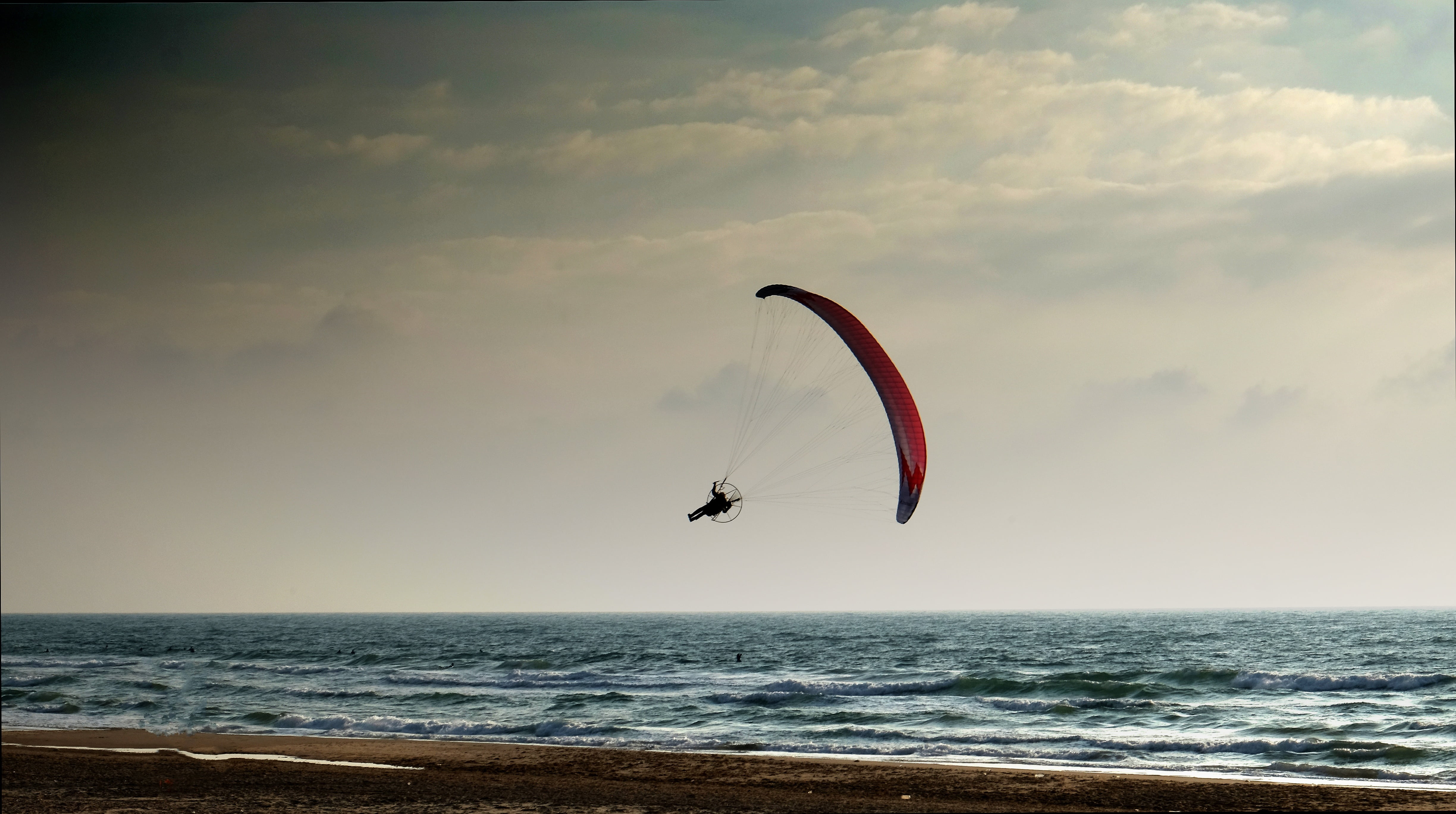 Free download | HD wallpaper: paraglider, sea, extreme, beach, sky ...