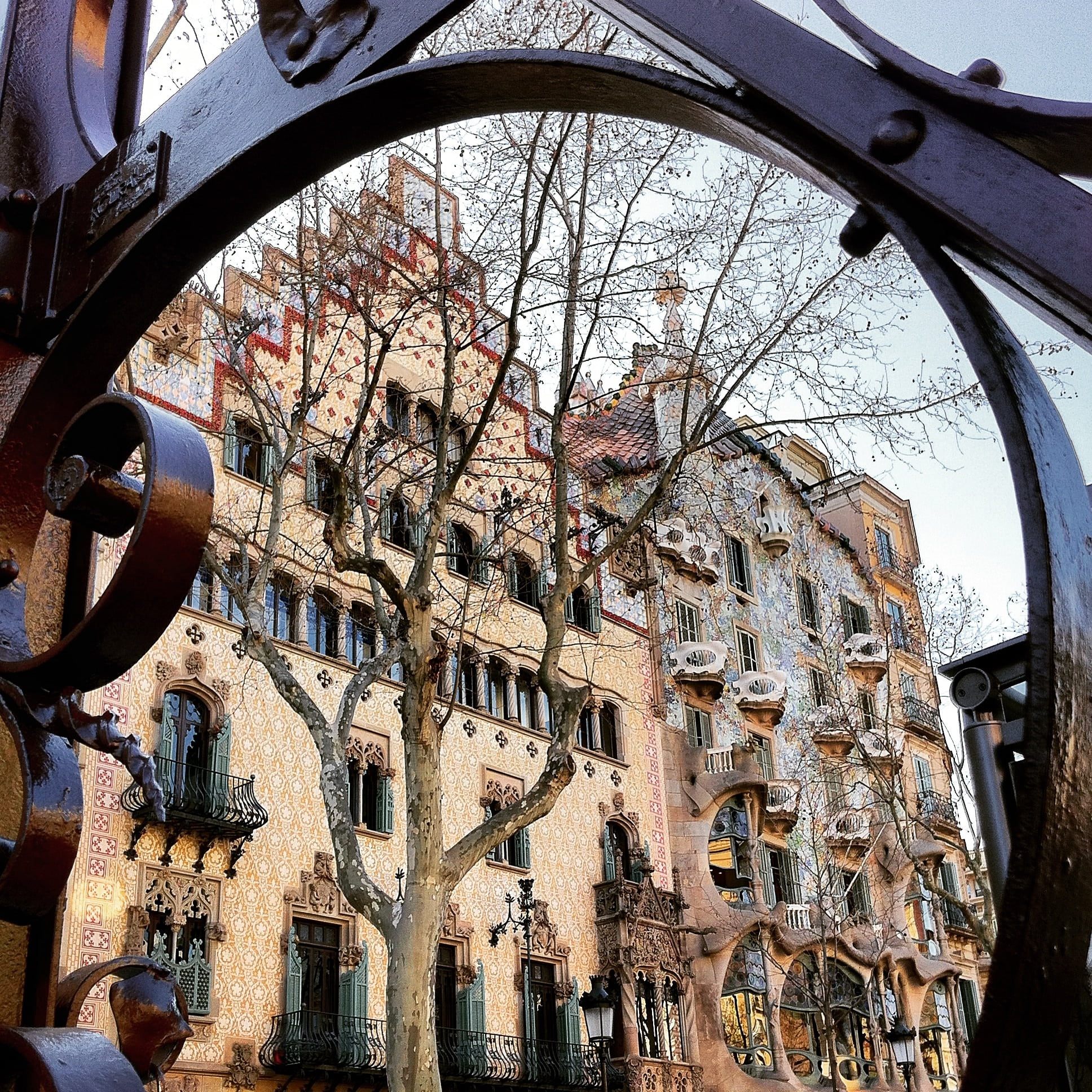 gaudi, architecture, modern style, built structure, day, tree