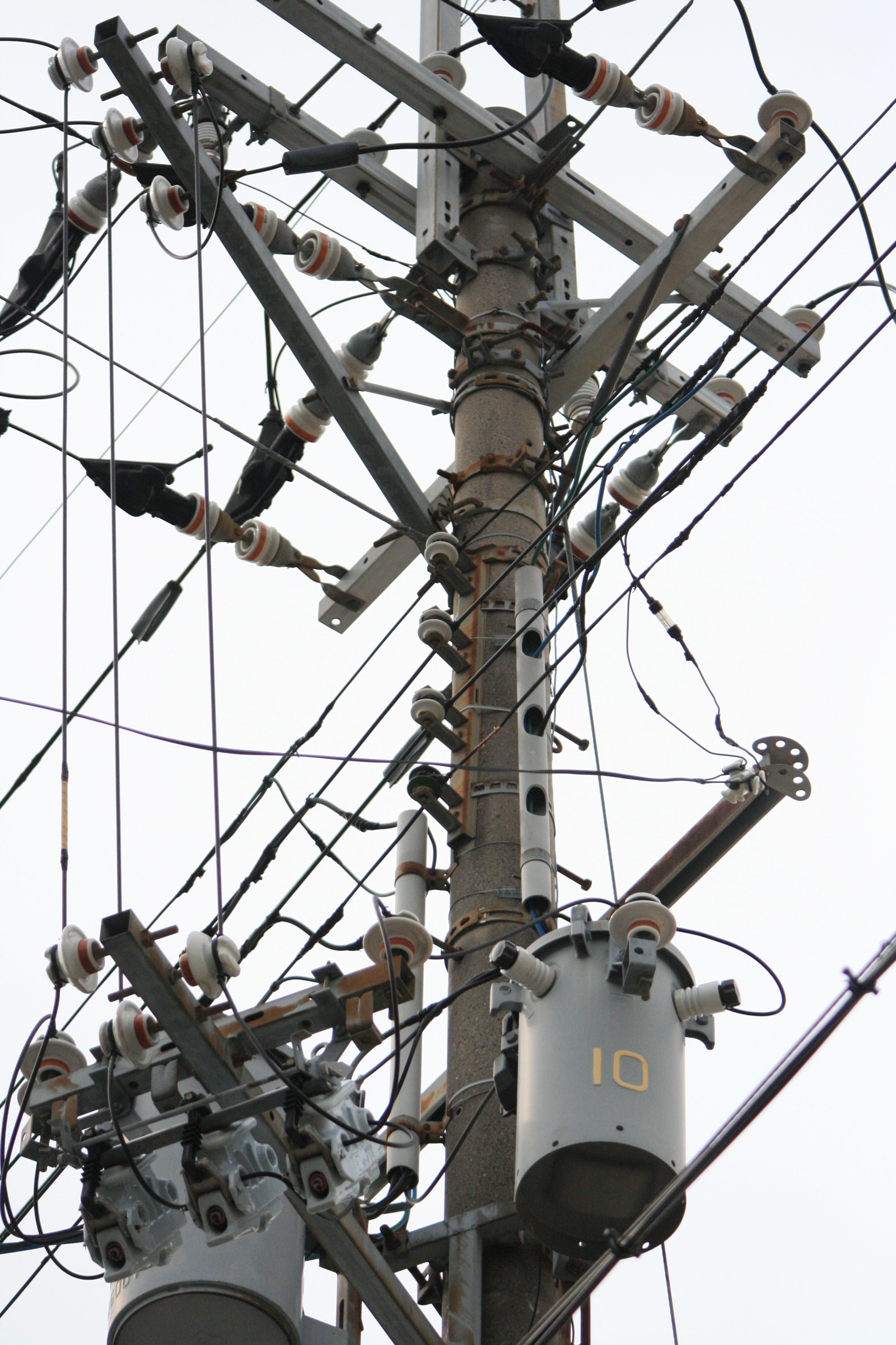 landscape, pole, sky, low angle view, electricity, connection