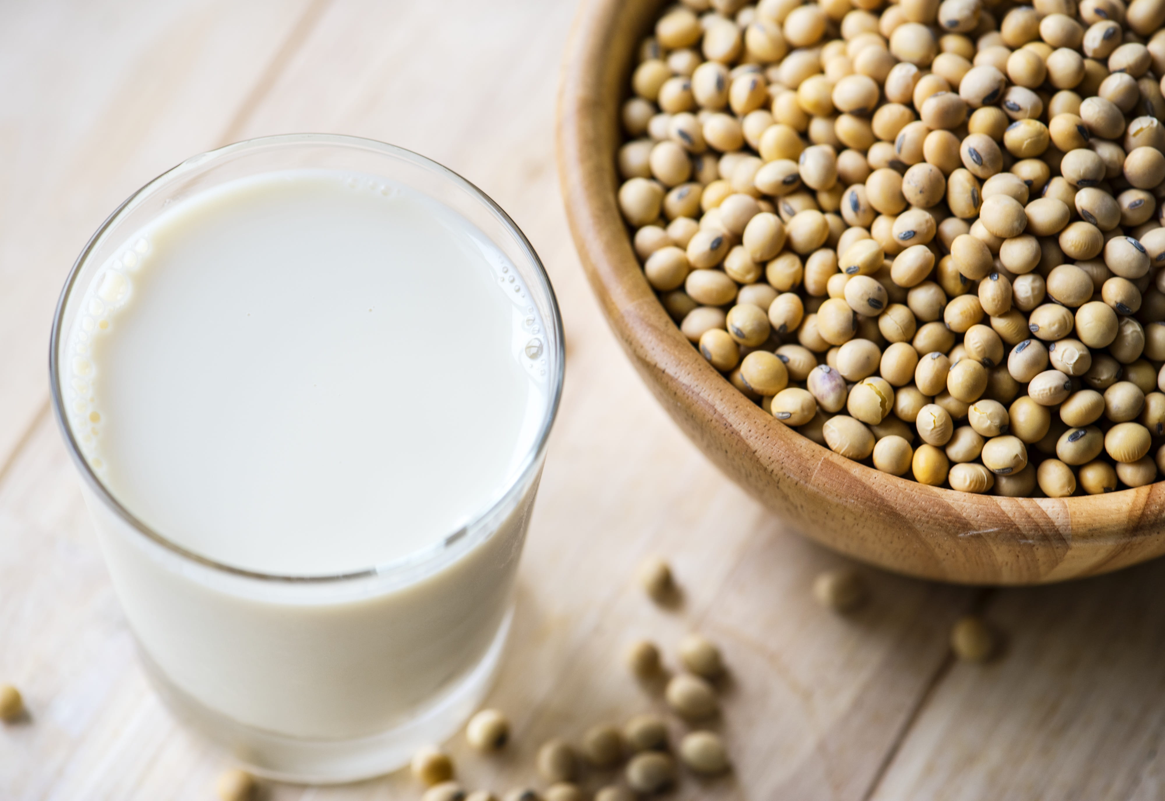 soy milk beside beans, beverage, calcium, closeup, drink, food photography