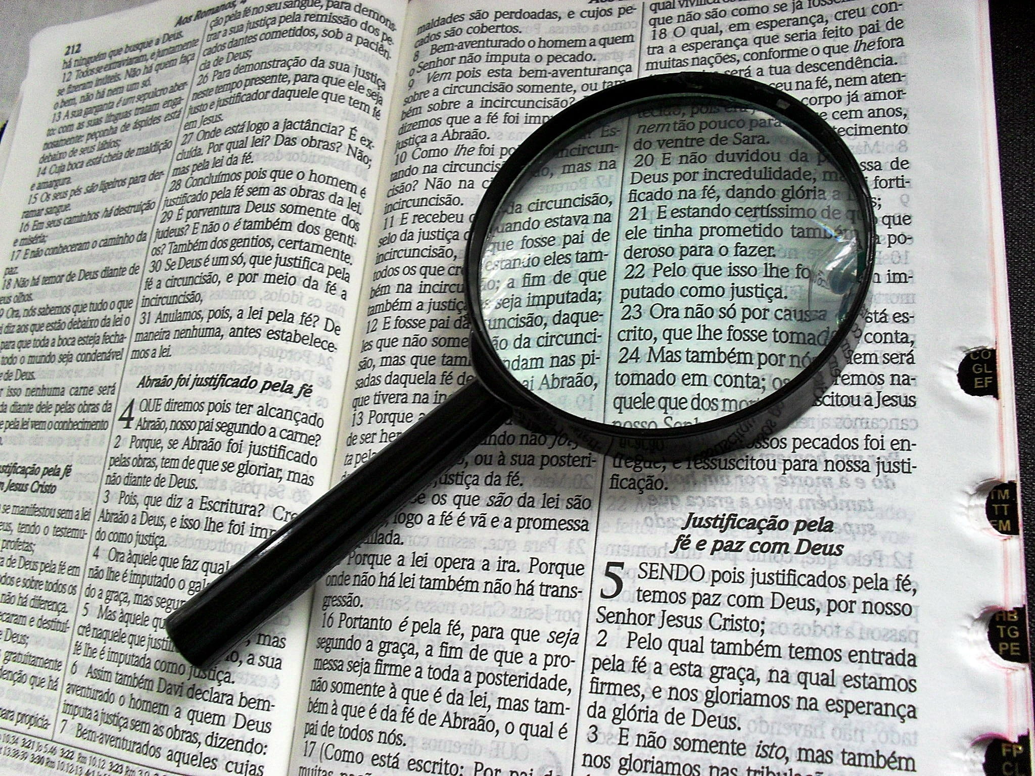 black magnifying lens on bible, Magnifying Glass, Bibliology