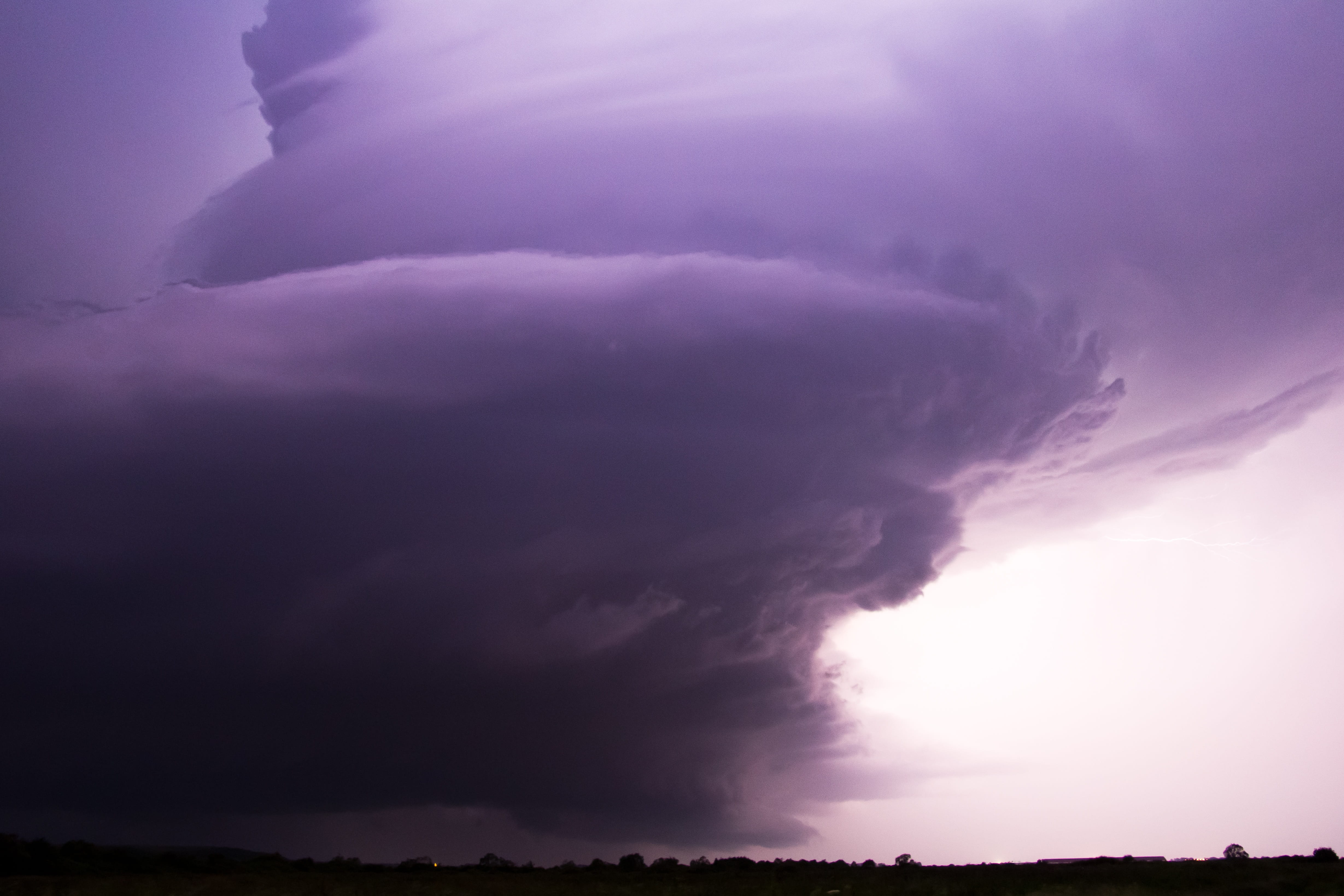 super cell, night, lp-super cell, thundercloud, a rotating updraft