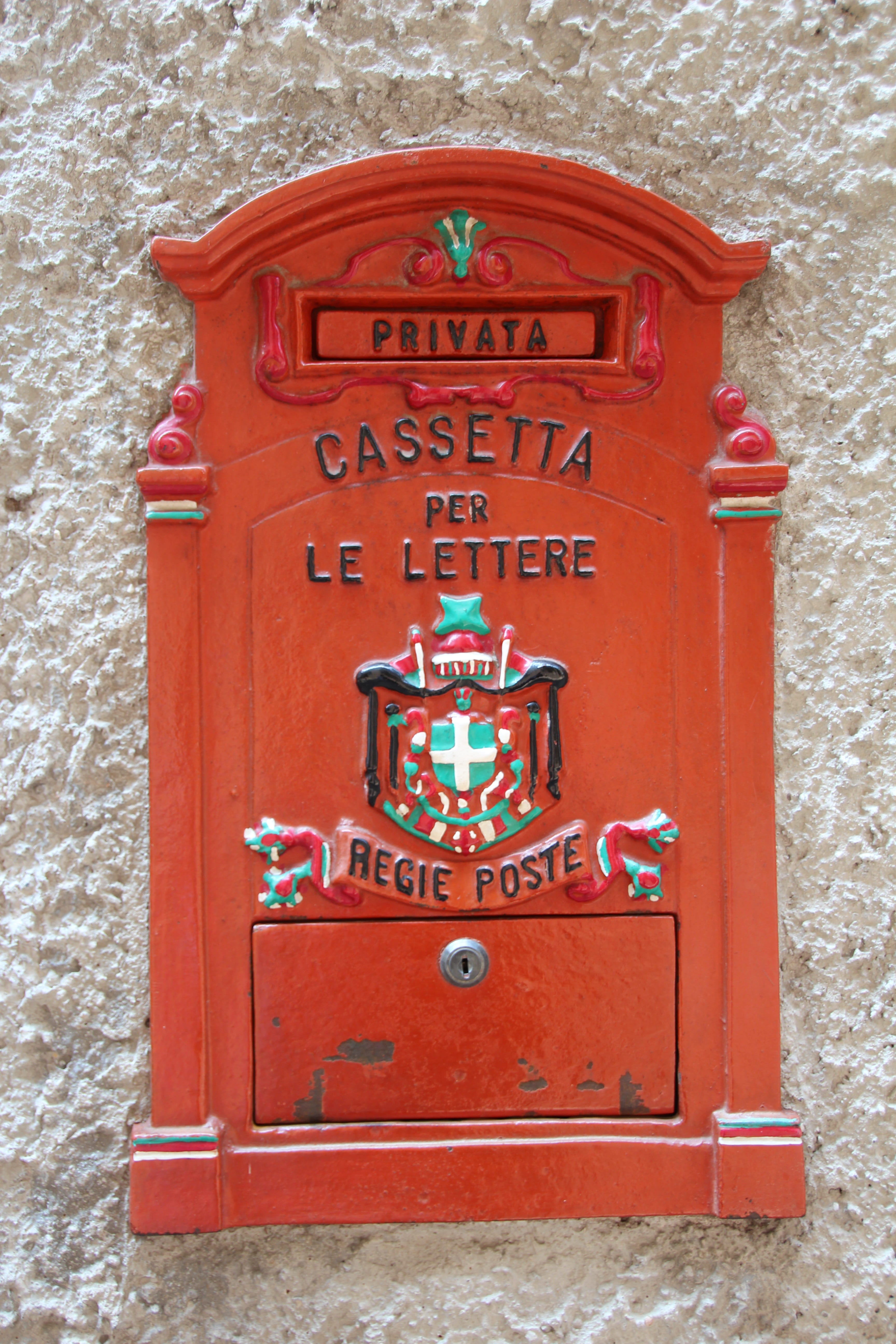 mailbox, italy, post, letters, sheet, red, send, communication