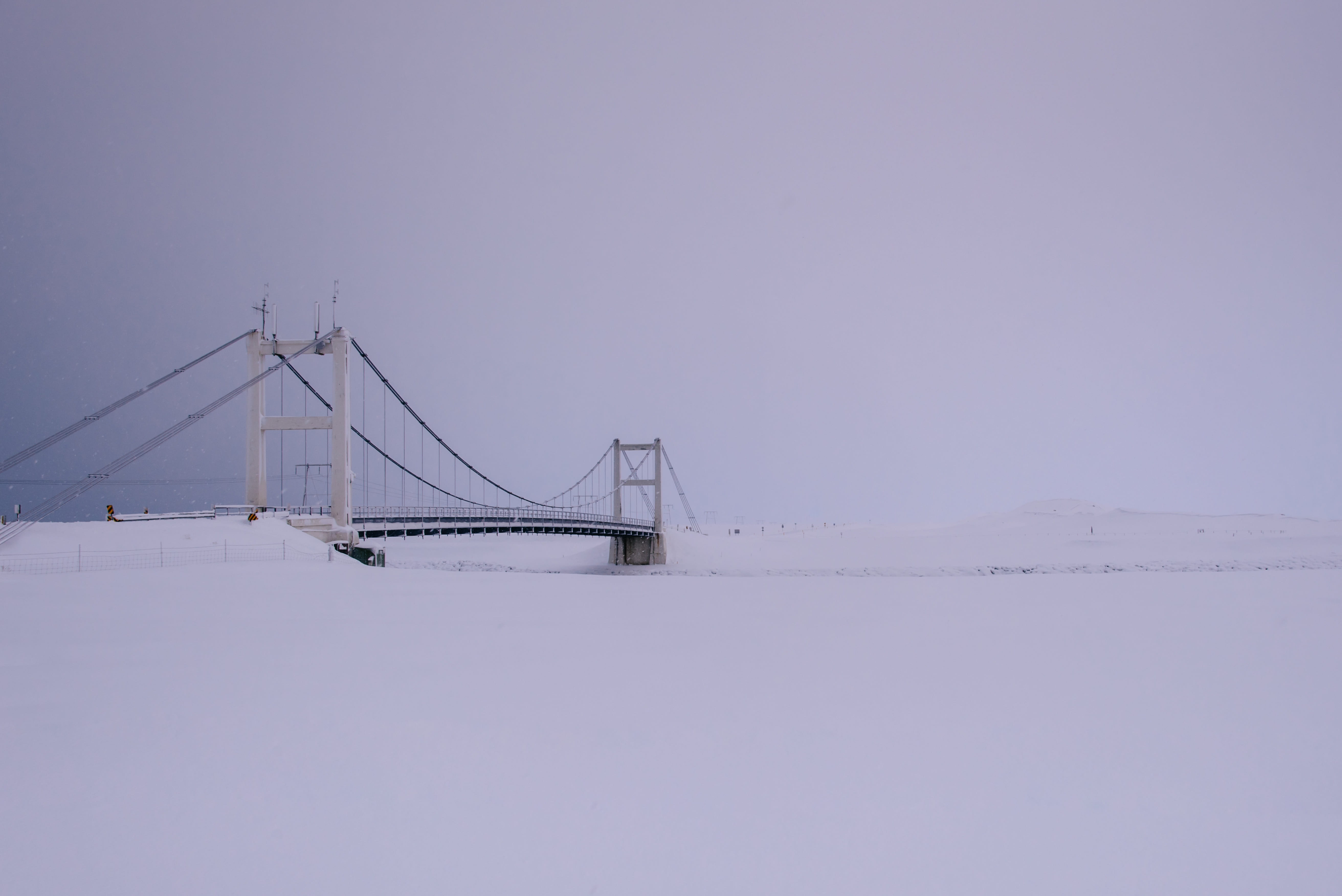 snow, winter, bridge, structure, architecture, cold, weather