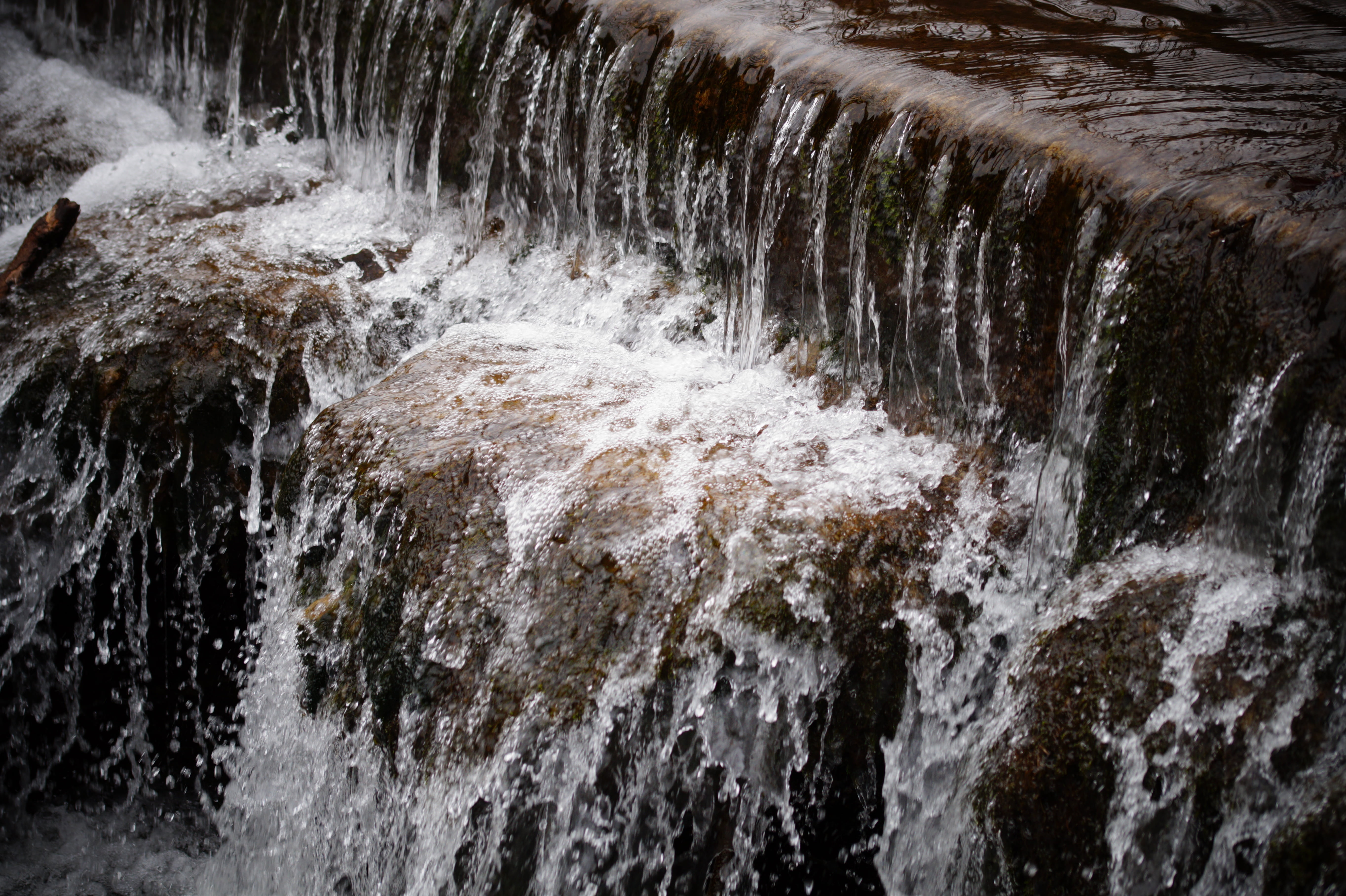 waterfall, flow, bubble, landscape, river, waters, drip, motion