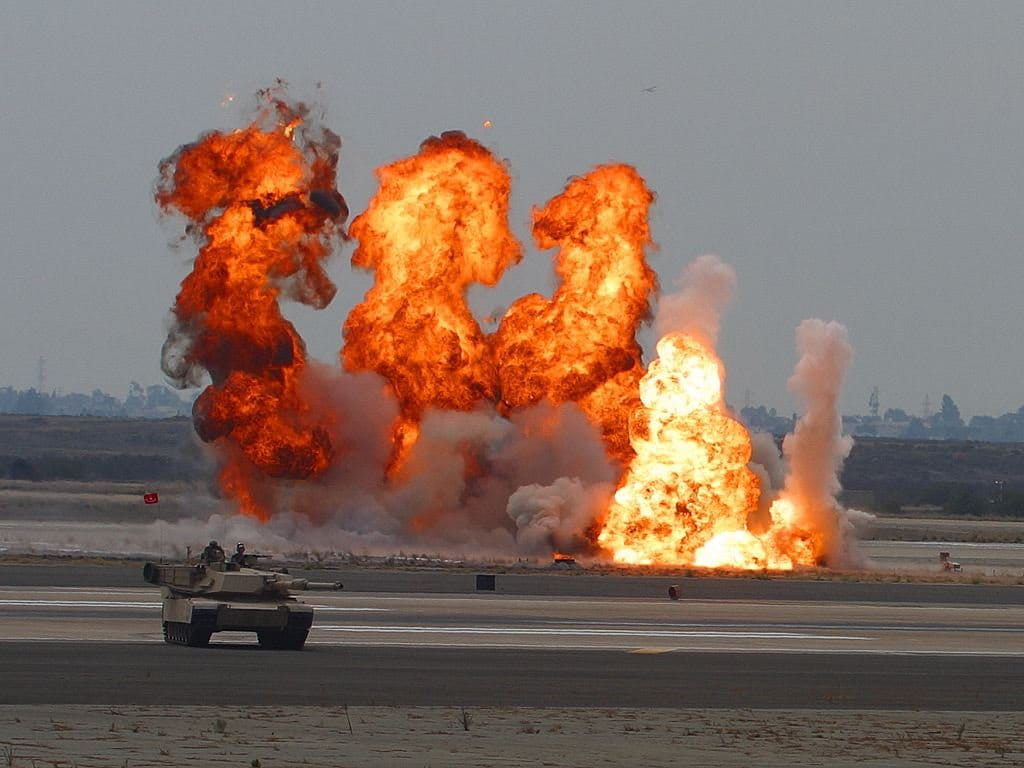 explosions, panzer, exercise, war, fire, burning, transportation