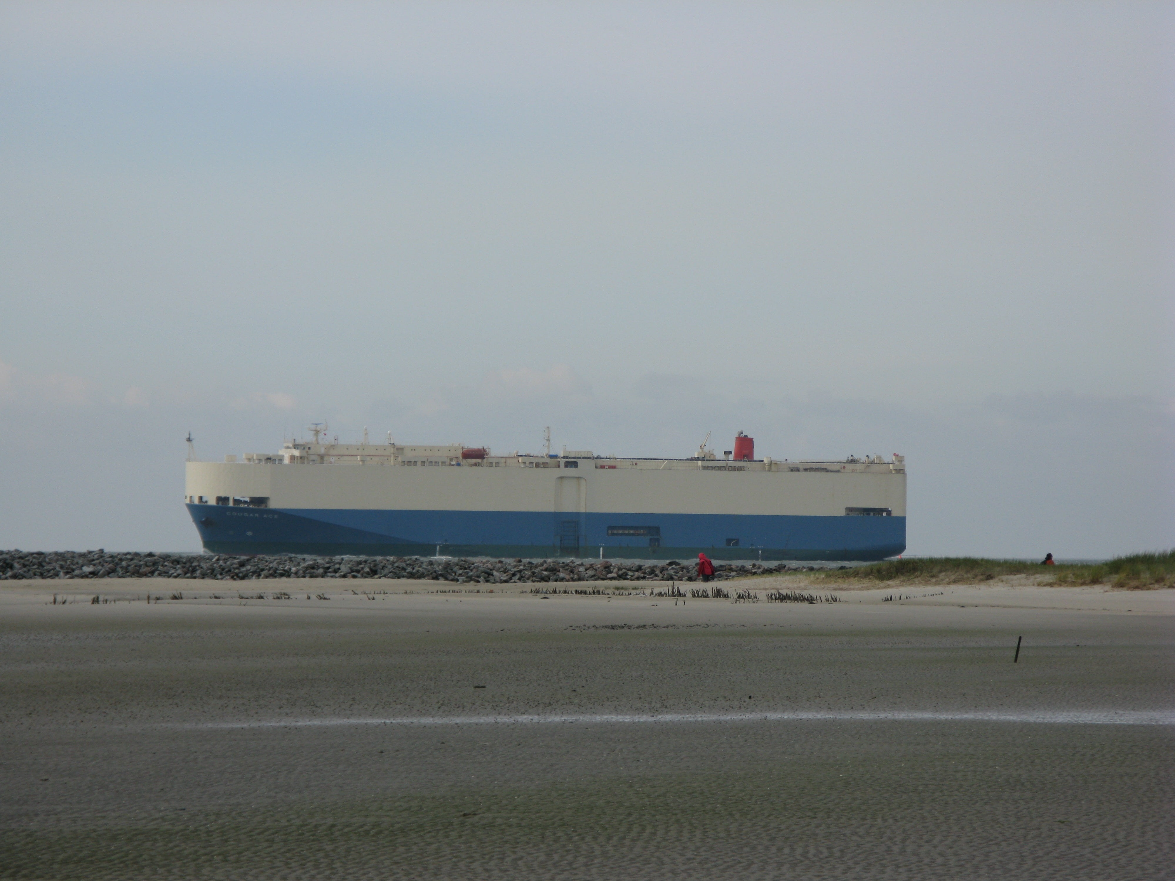borkum, freighter, beach, freight Transportation, cargo Container