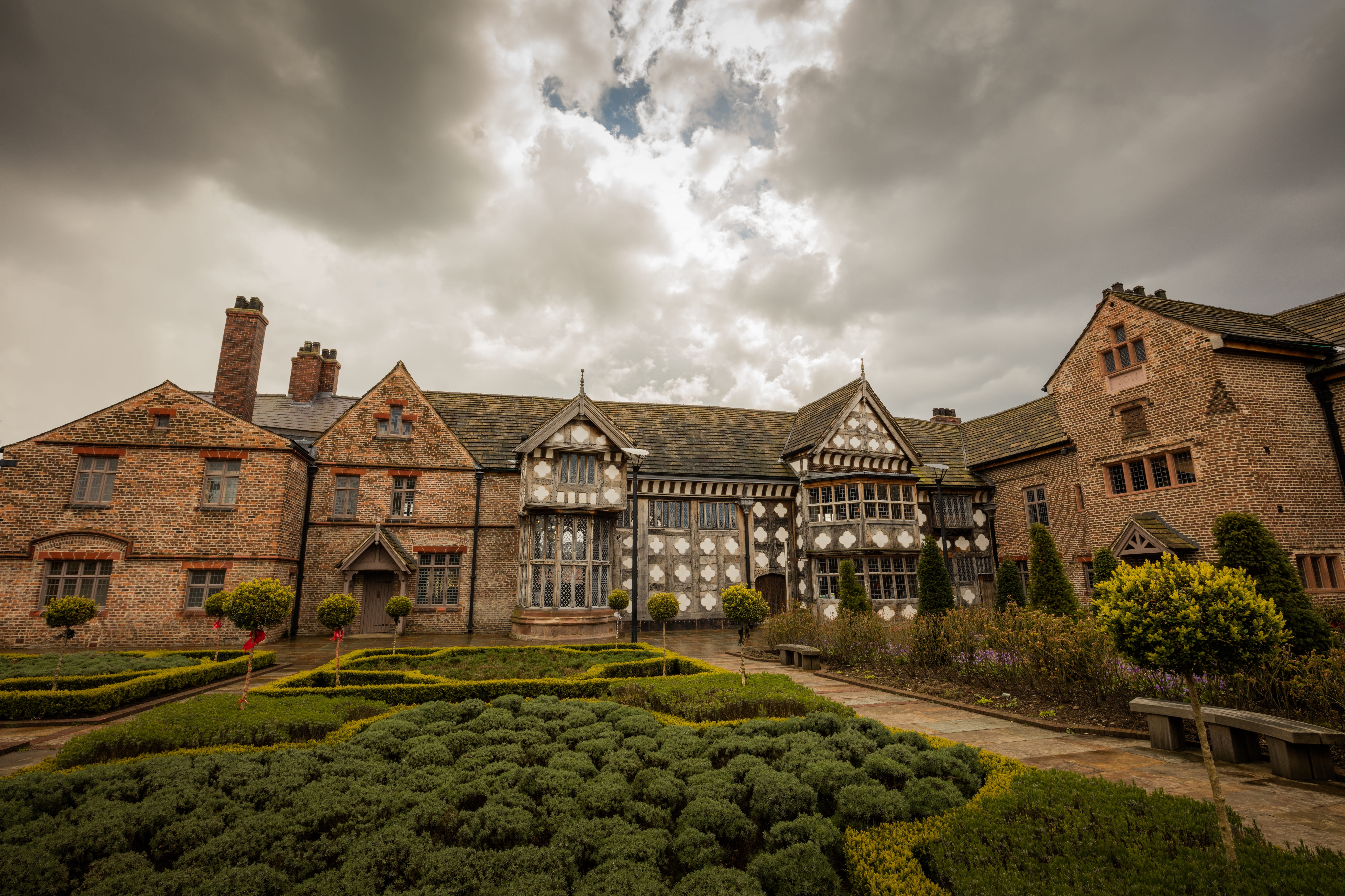 architecture, building, infrastructure, hall, cloudy, sky, green