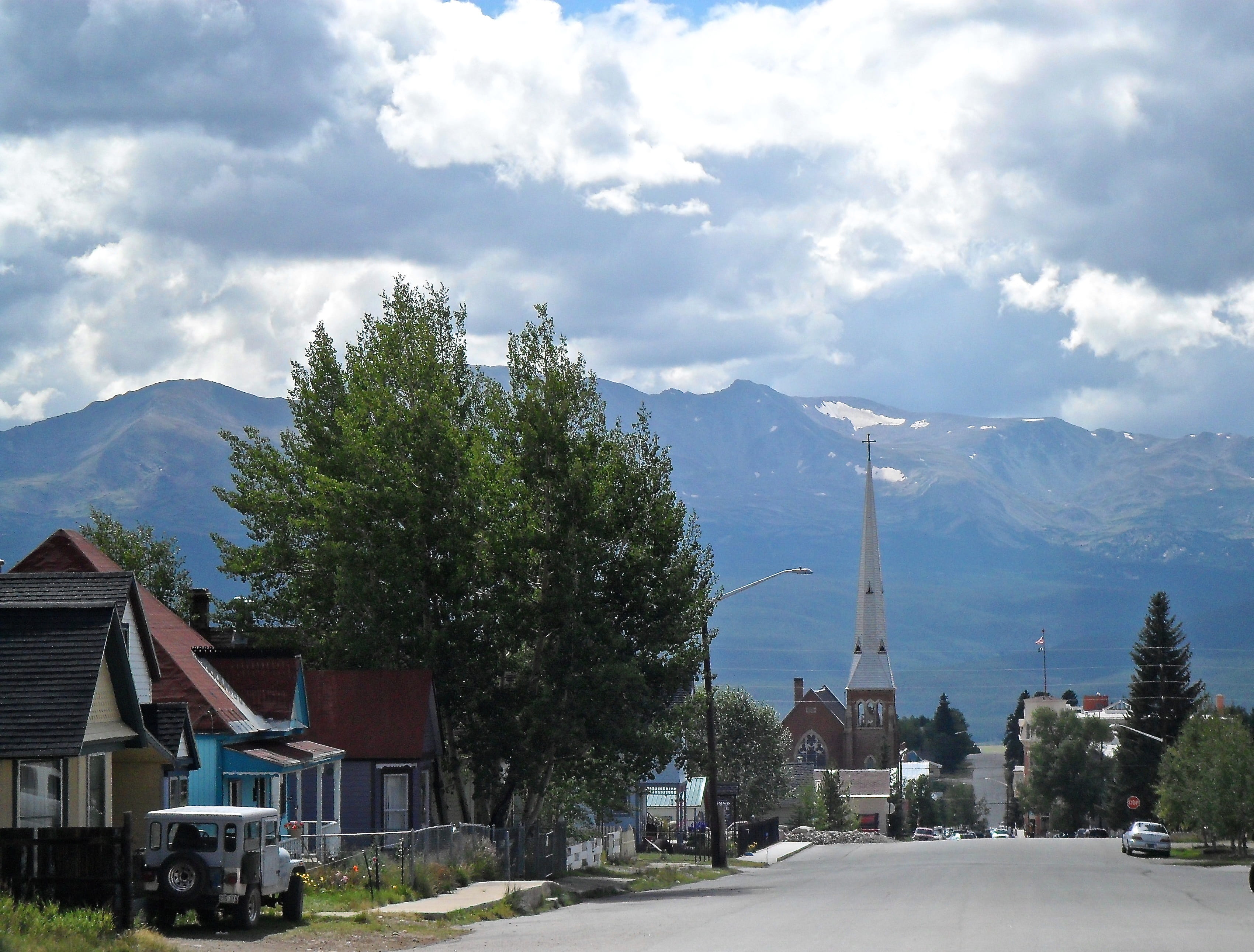 Mountains, Street, Travel, Colorado, clouds, leadville colorado