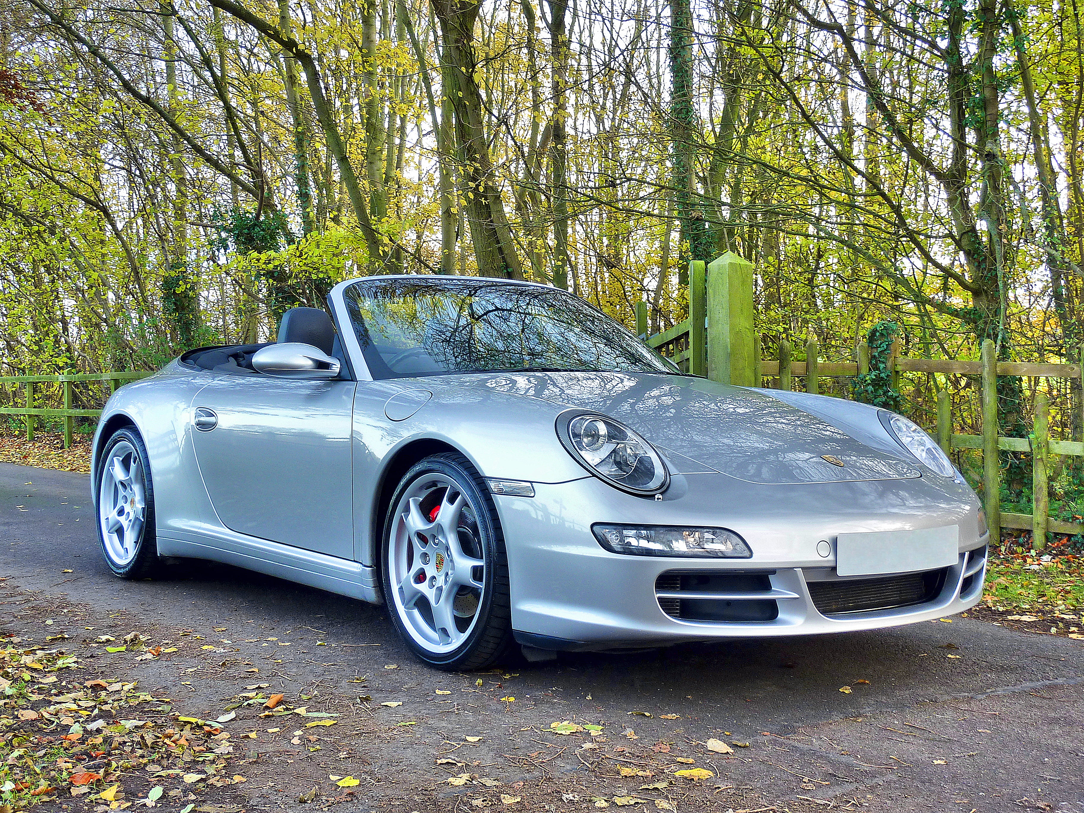 Silver Porsche 911 Convertible, asphalt, auto, automobile, automotive