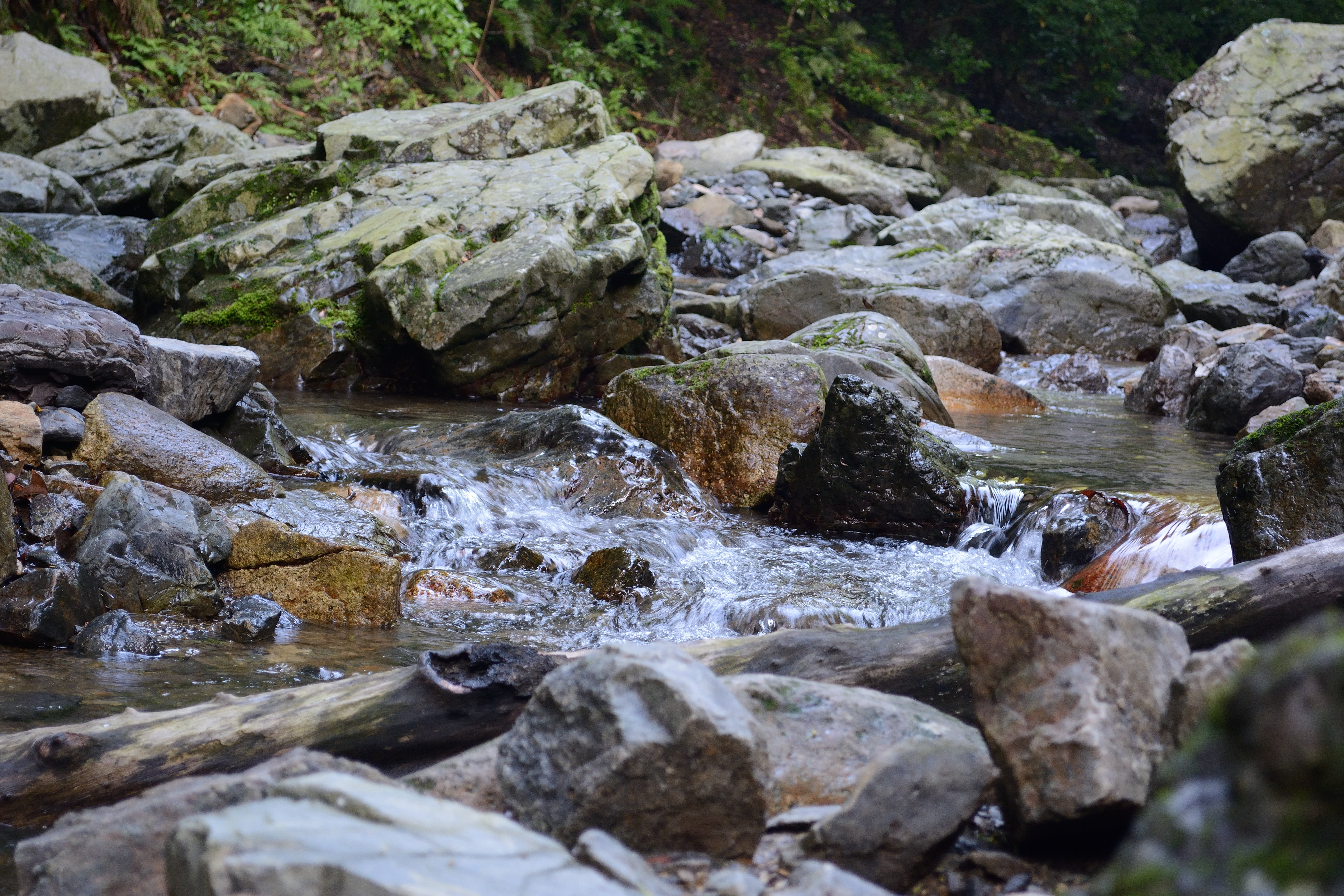 river, flow, stream, landscape, natural, rock, solid, water