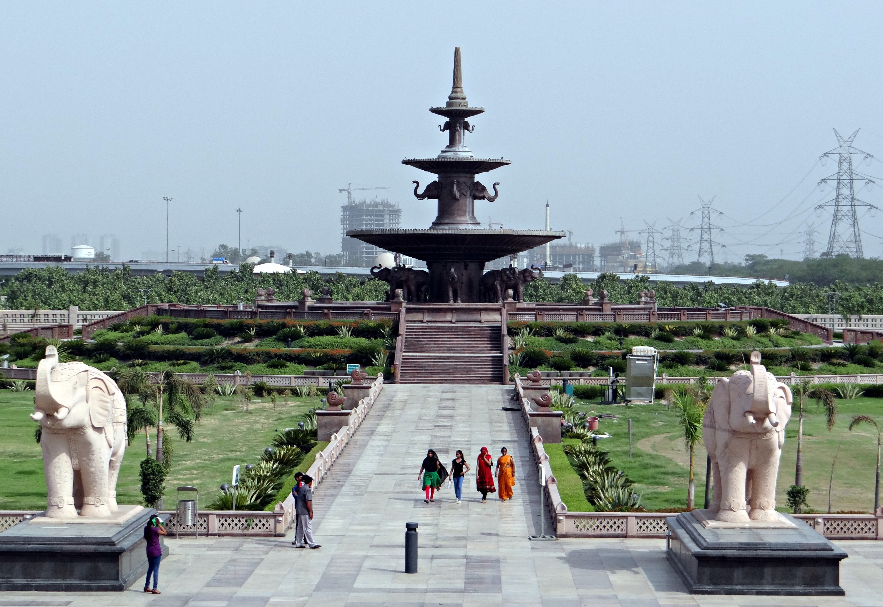 dalit prerna sthal, memorial, fountain, garden, sandstone, noida