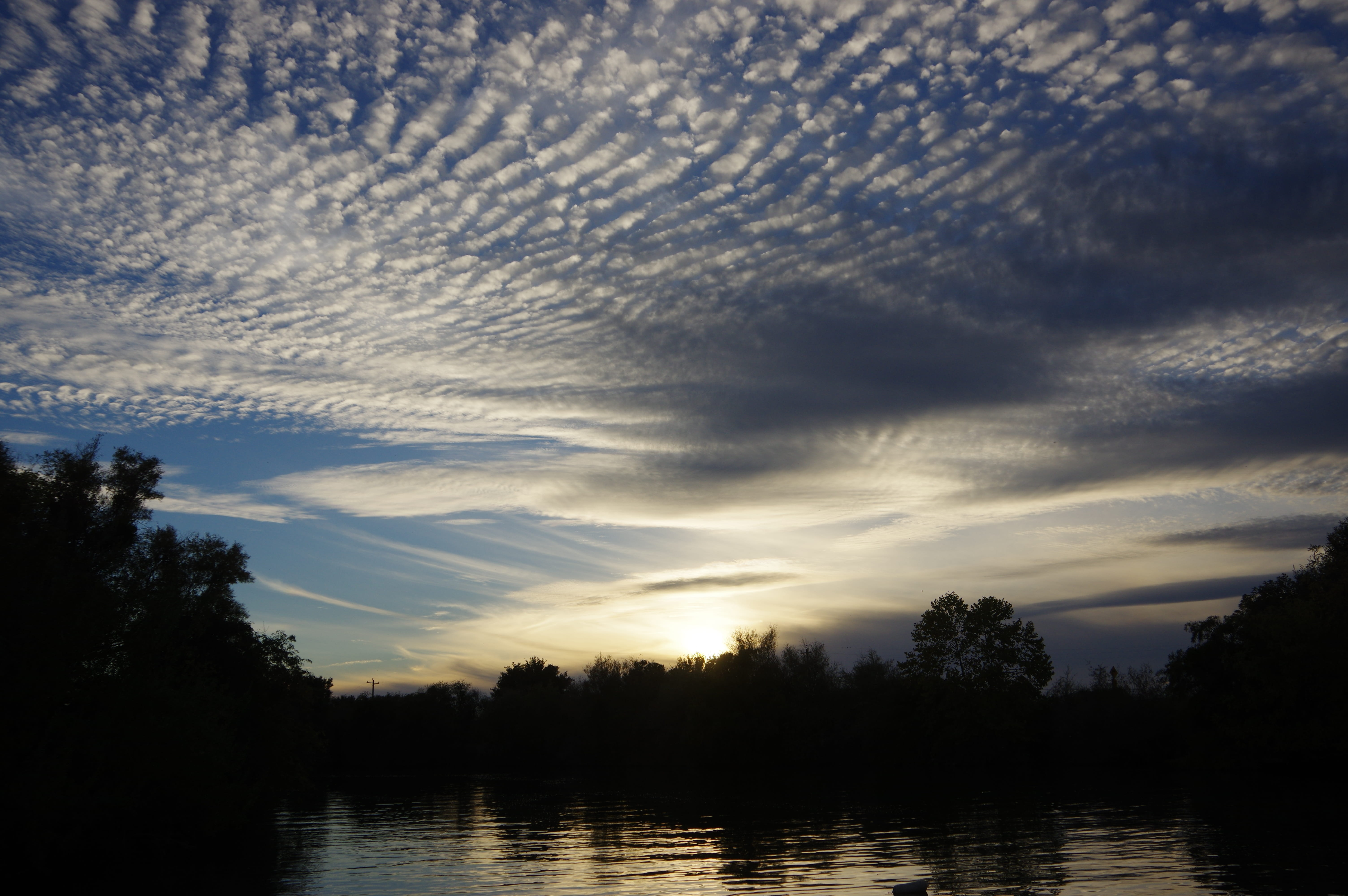 Evening, Clouds, Pattern, Nature, evening sky, sunset, silhouette