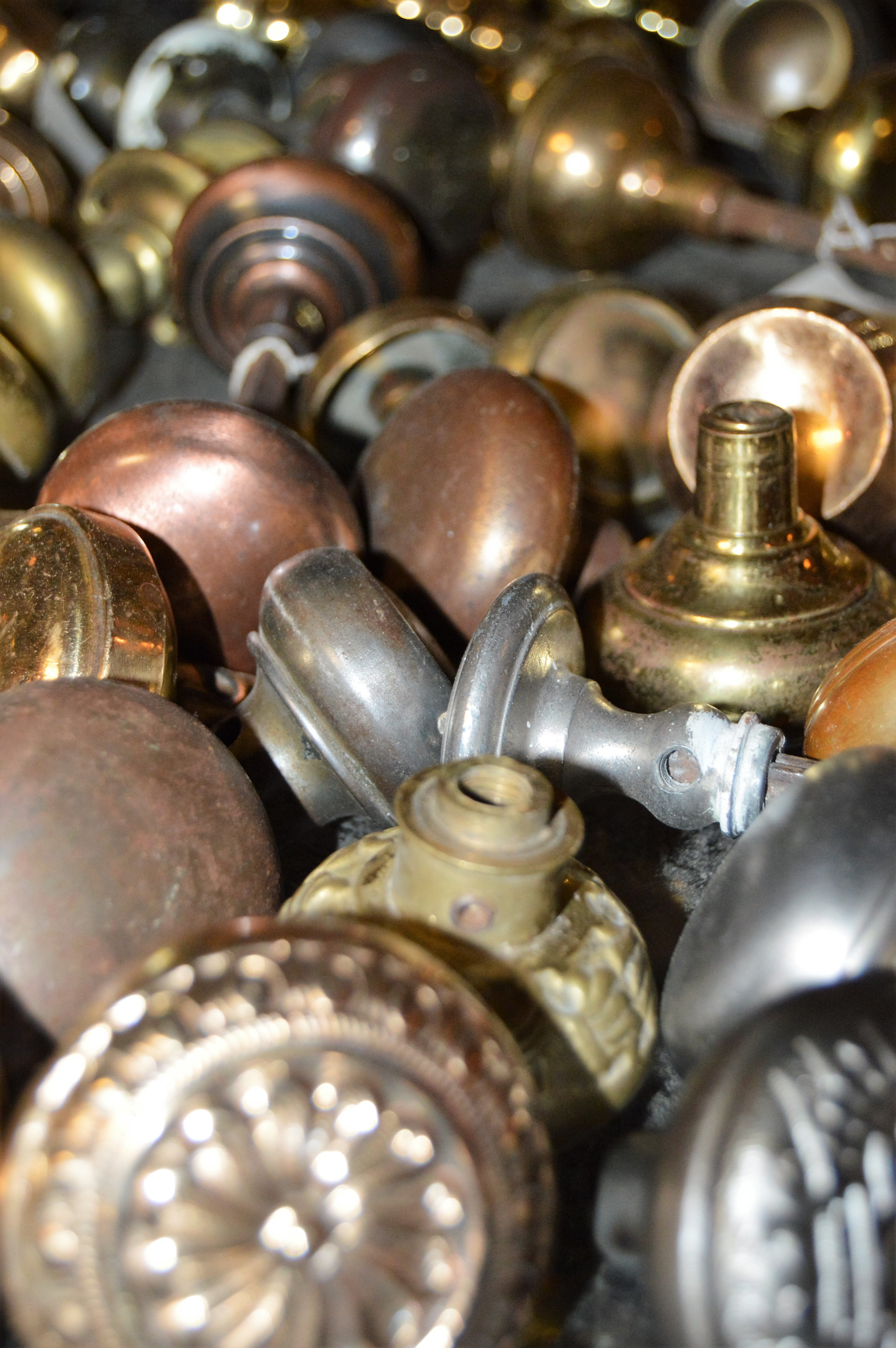 knobs, pile, architecture, perspective, construction, metal