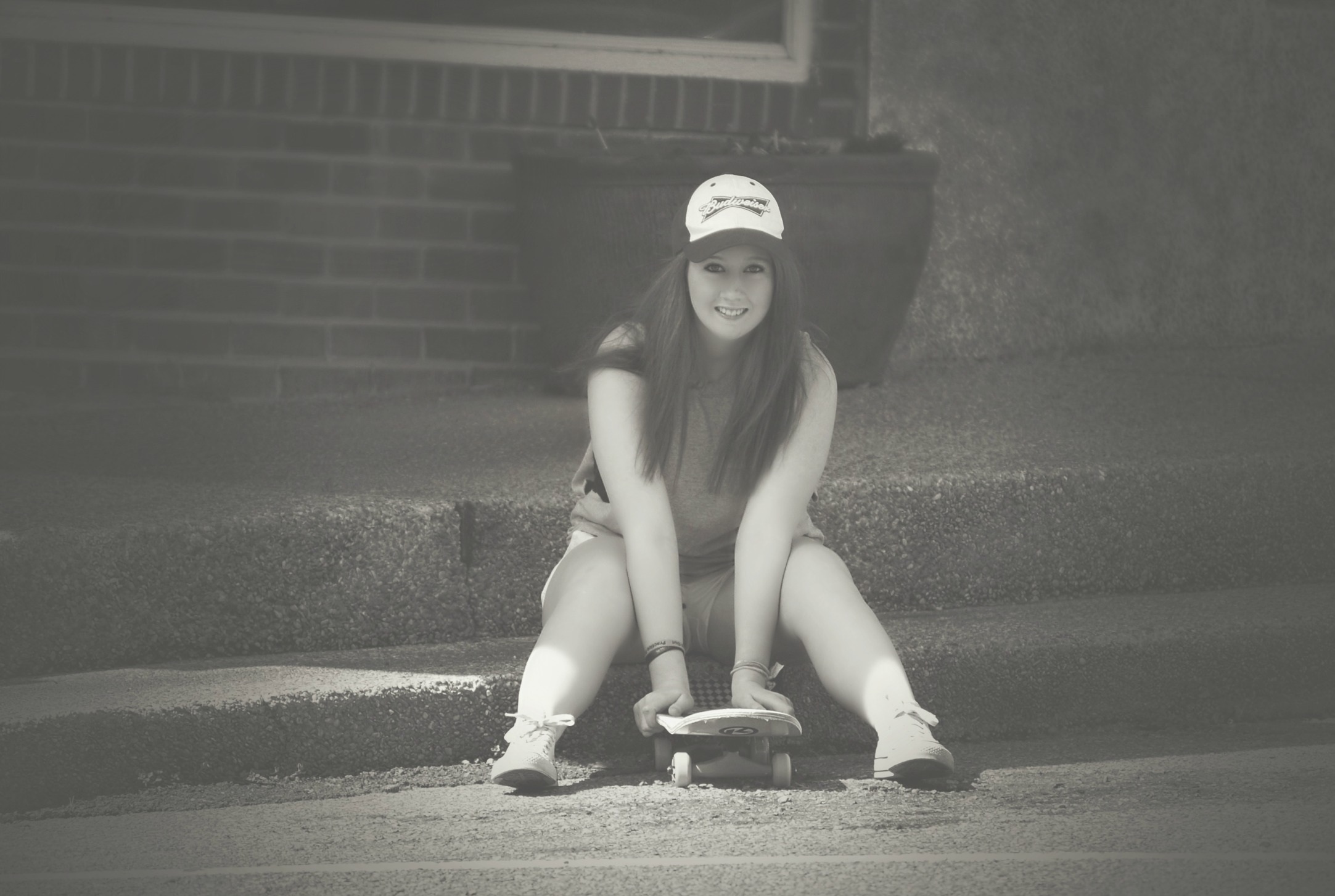 woman holding skateboard, girl, young, lifestyle, female, leisure