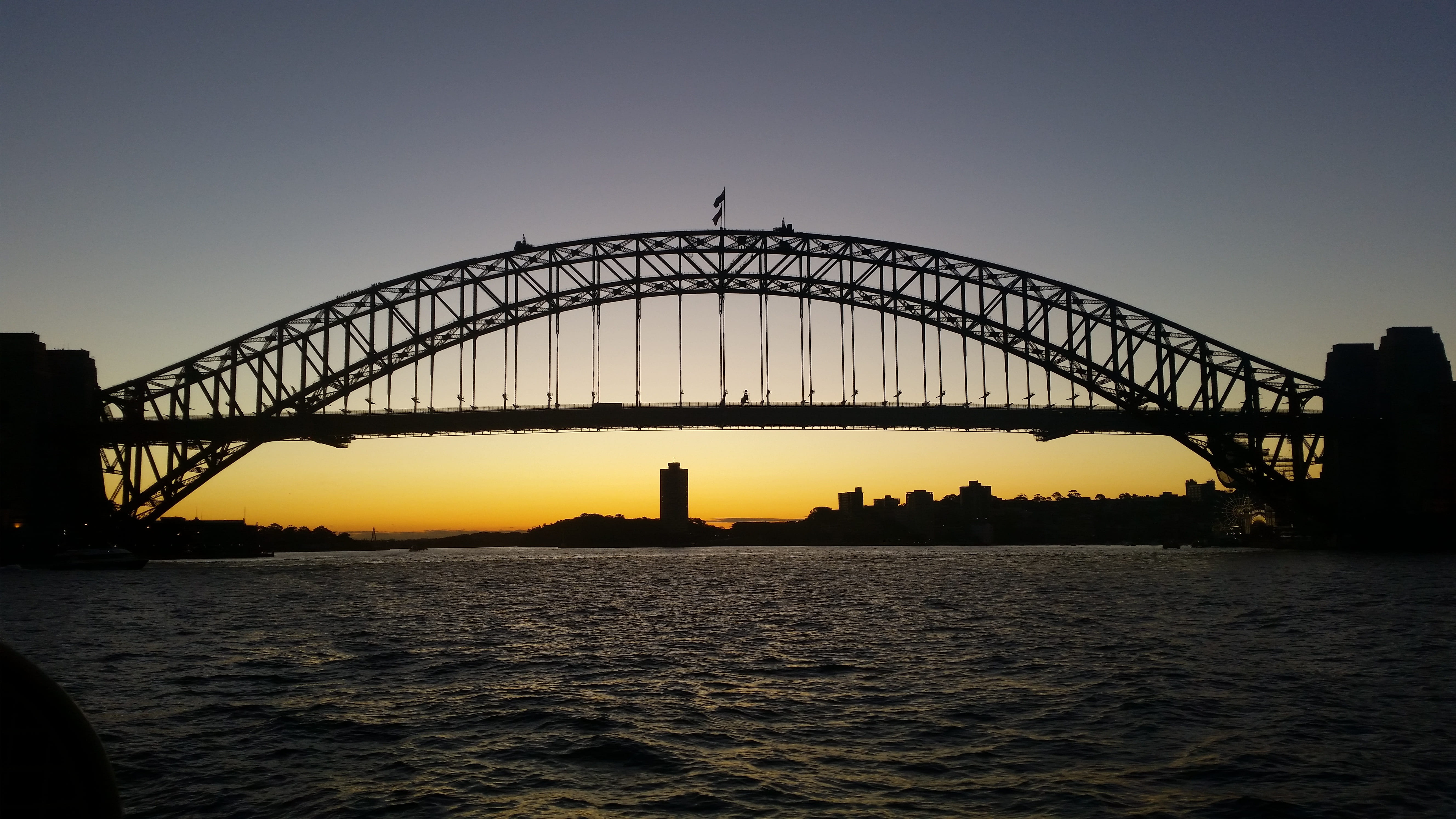 bridge, sunset, harbour, bridge - man made structure, connection