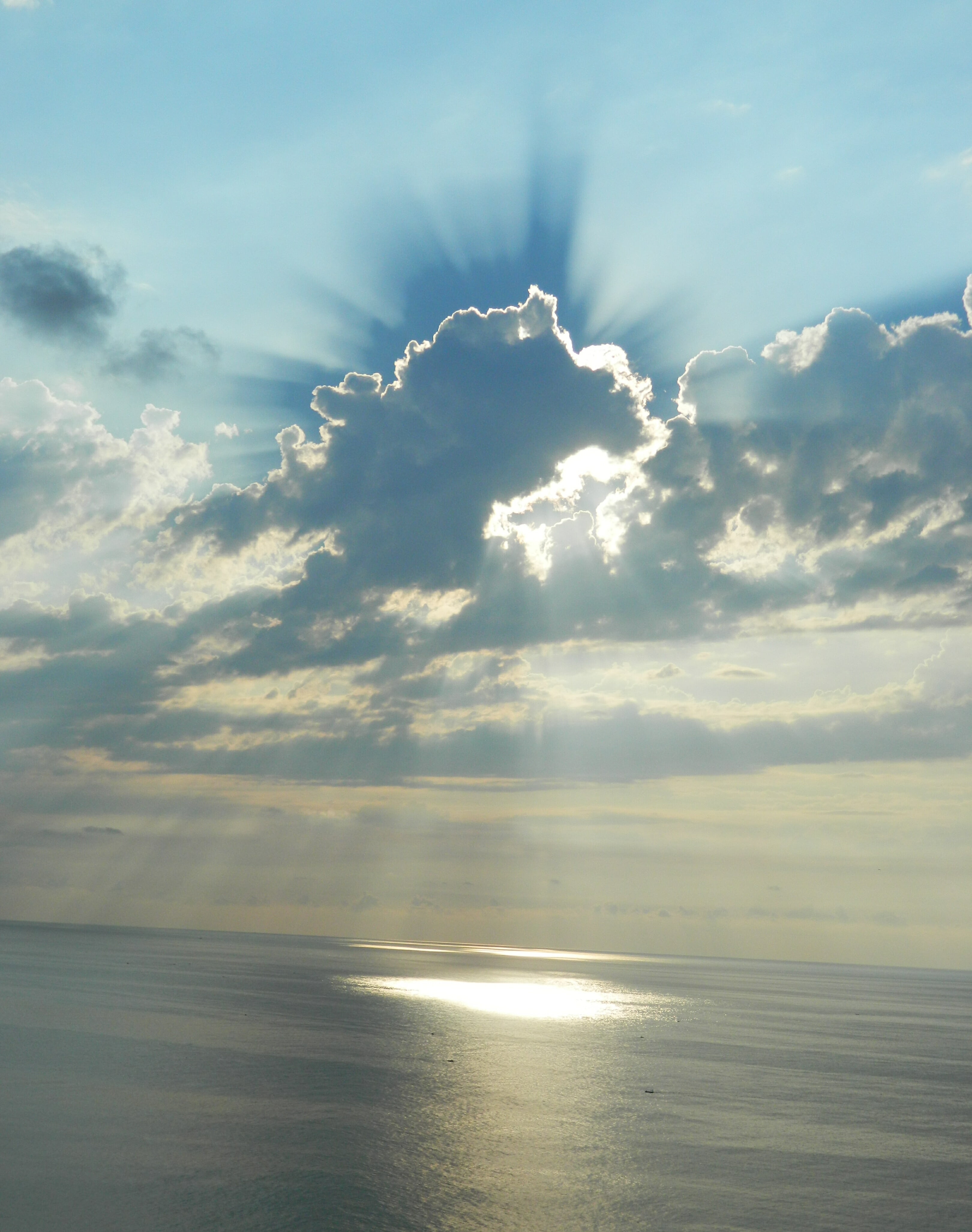 beach, cloud, clouds, daylight, ocean, reflection, sea, seascape