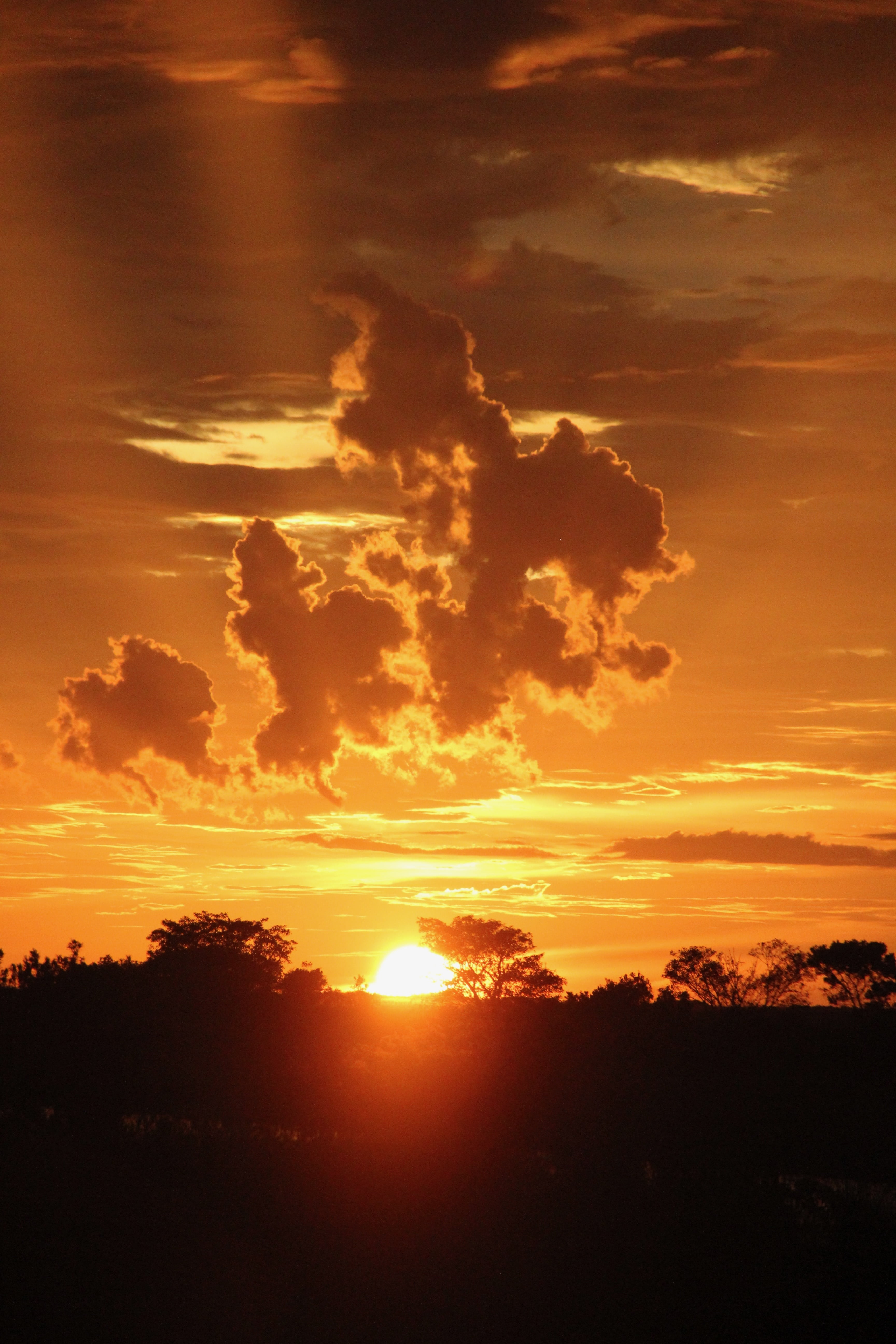 cloud formation, evening sky, sunset, cloudscape, afterglow