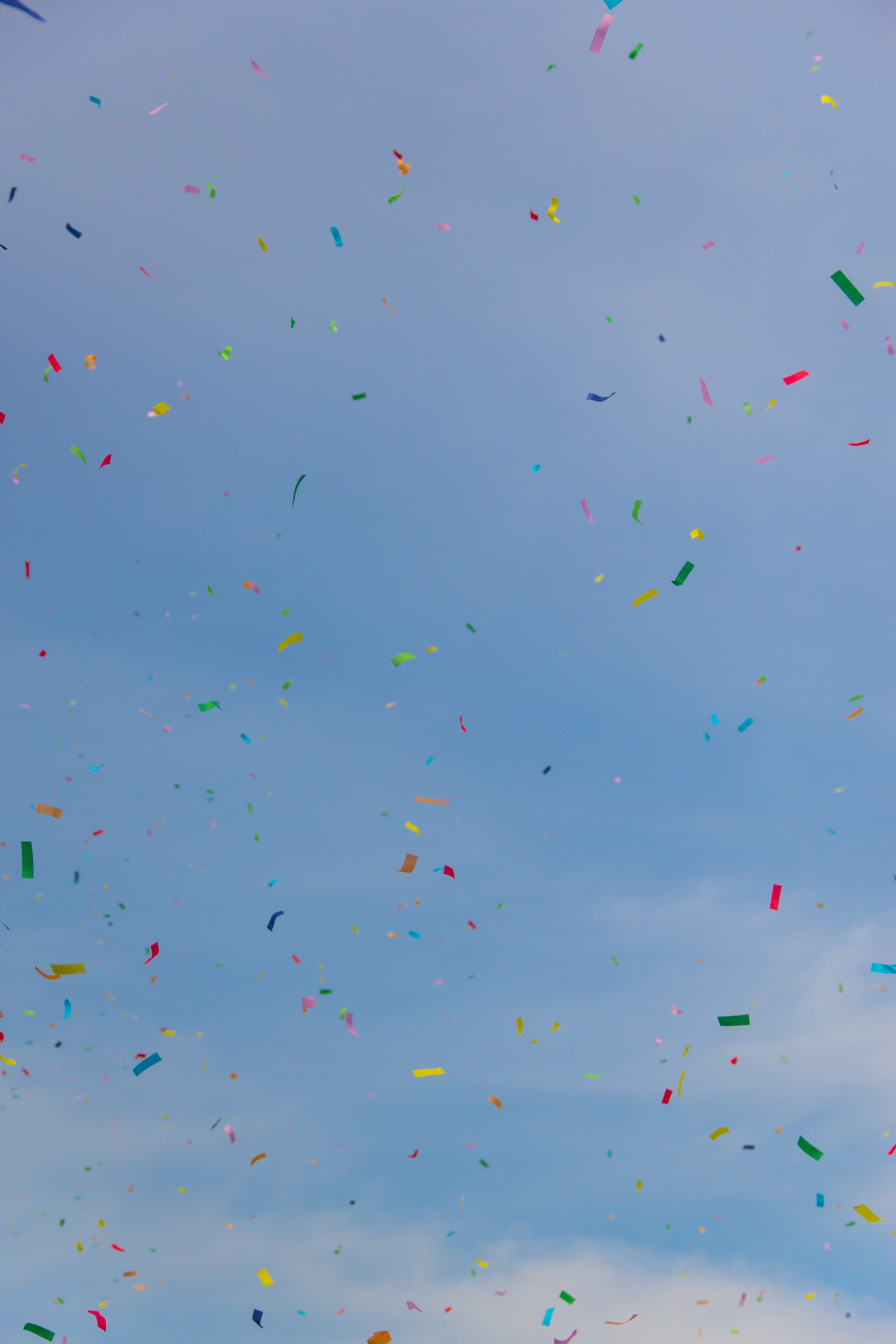 confetti falling from sky, Air, Merry, Party, backgrounds, multi Colored